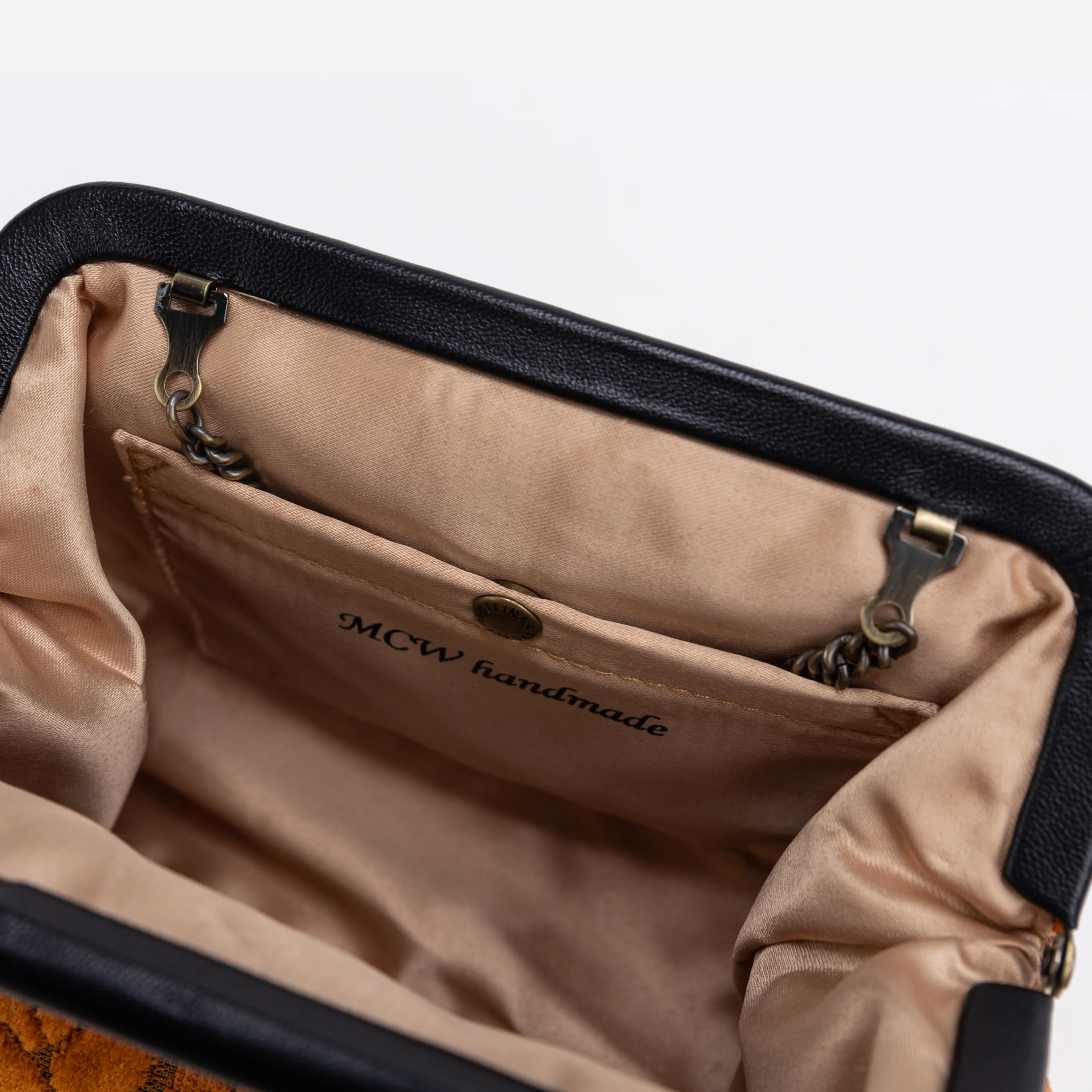 Burnout Velvet Orange Alma Clutch - Image 3