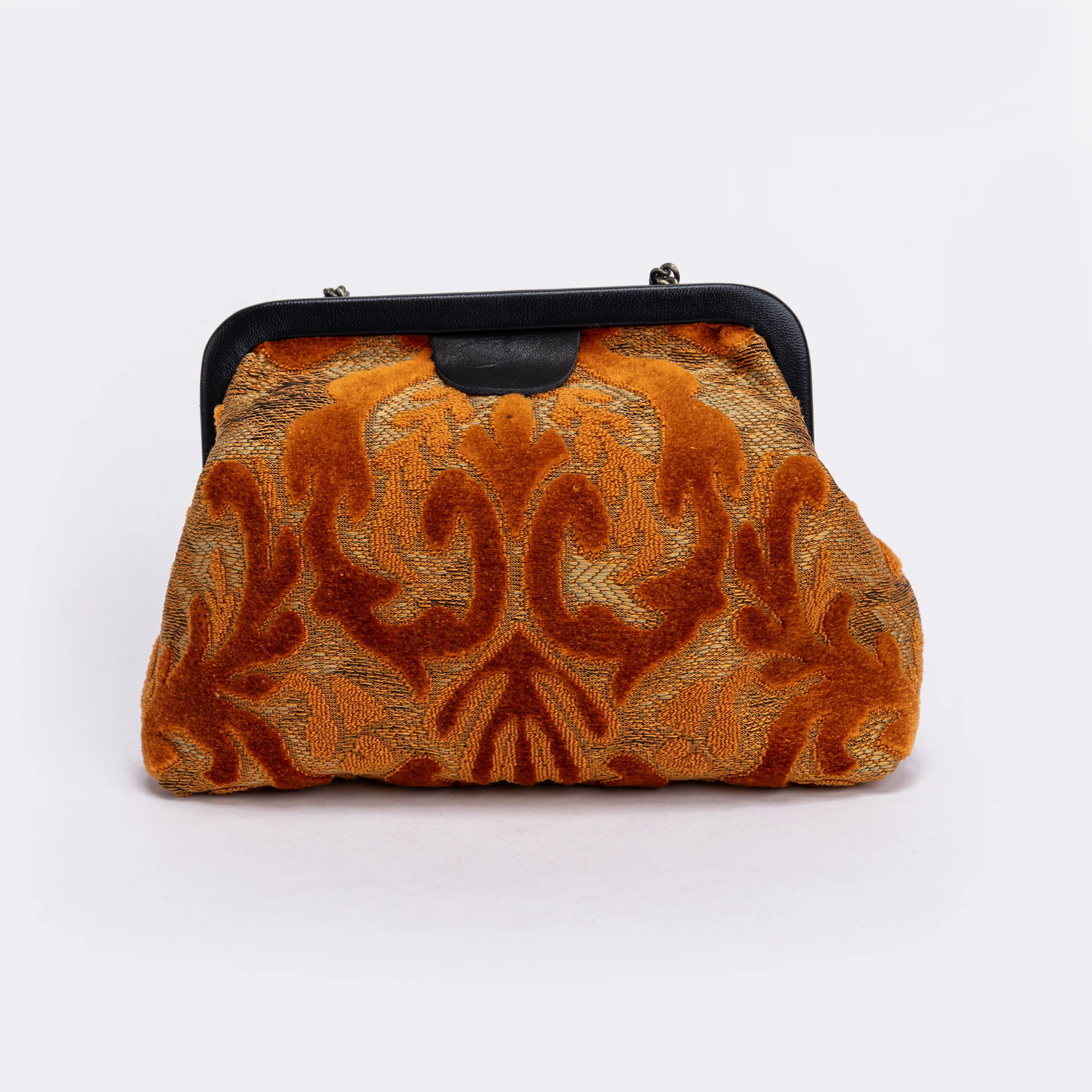 Burnout Velvet Orange Alma Clutch - Image 4