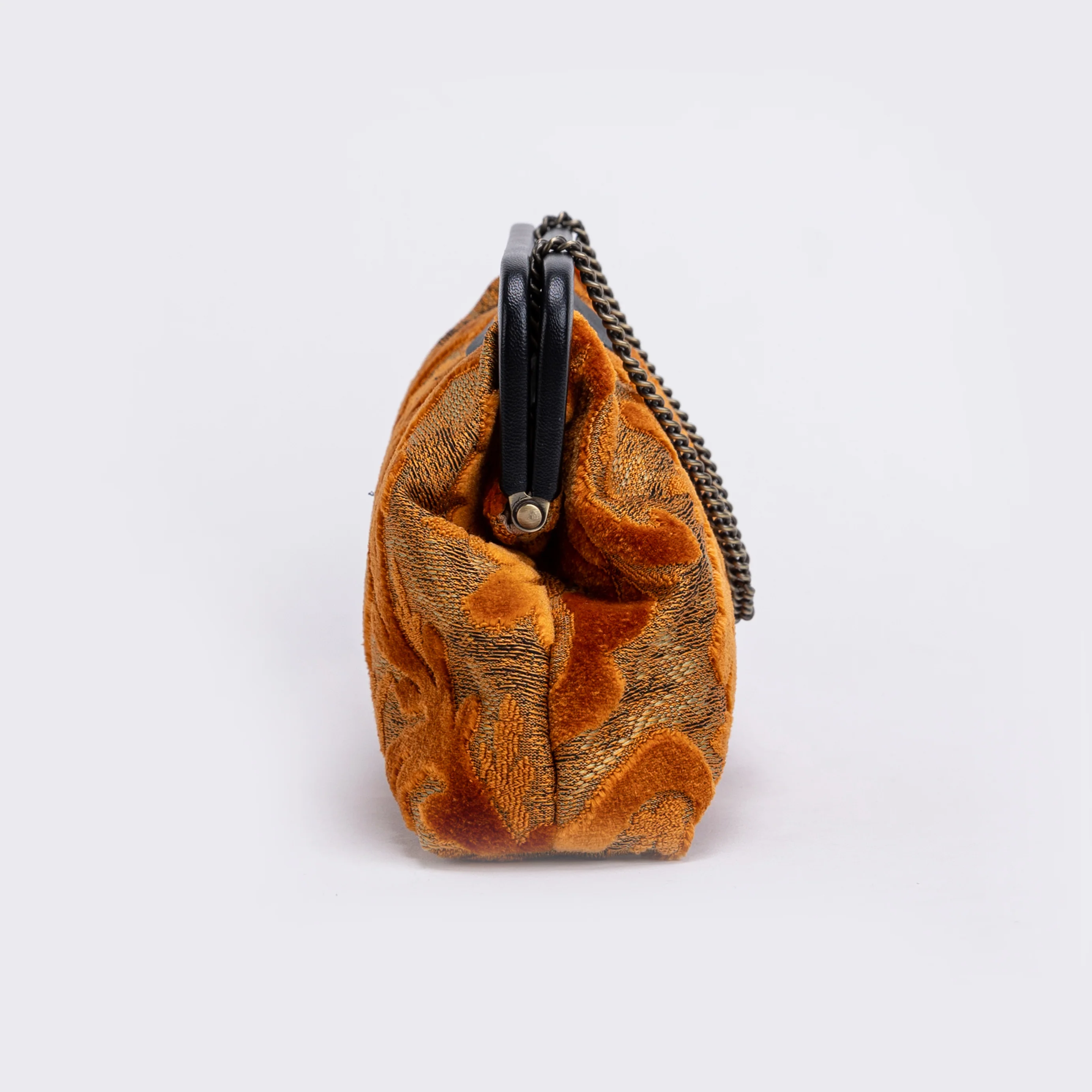 Burnout Velvet Orange Alma Clutch - Image 5