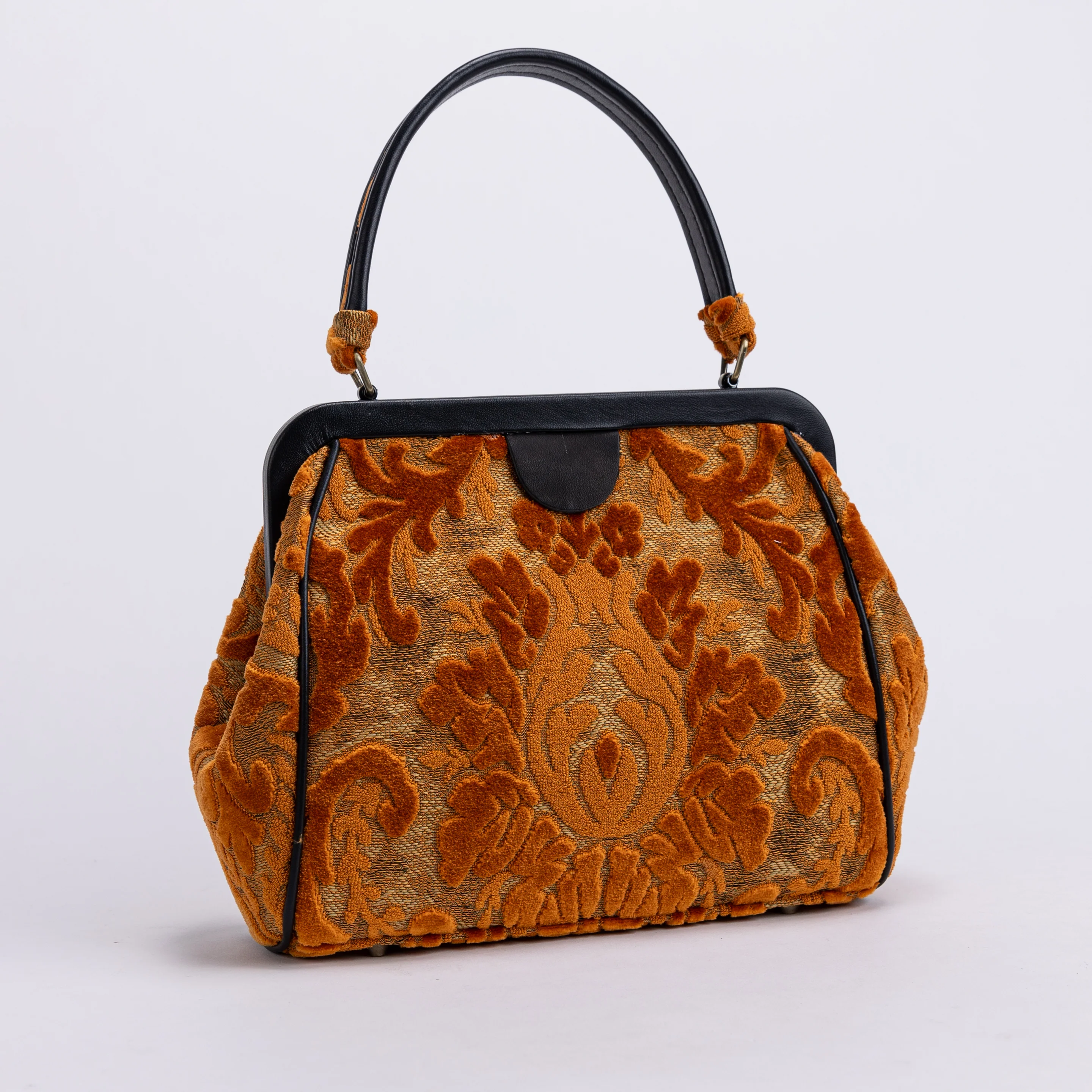 Burnout Velvet Orange Alma Satchel - Image 3