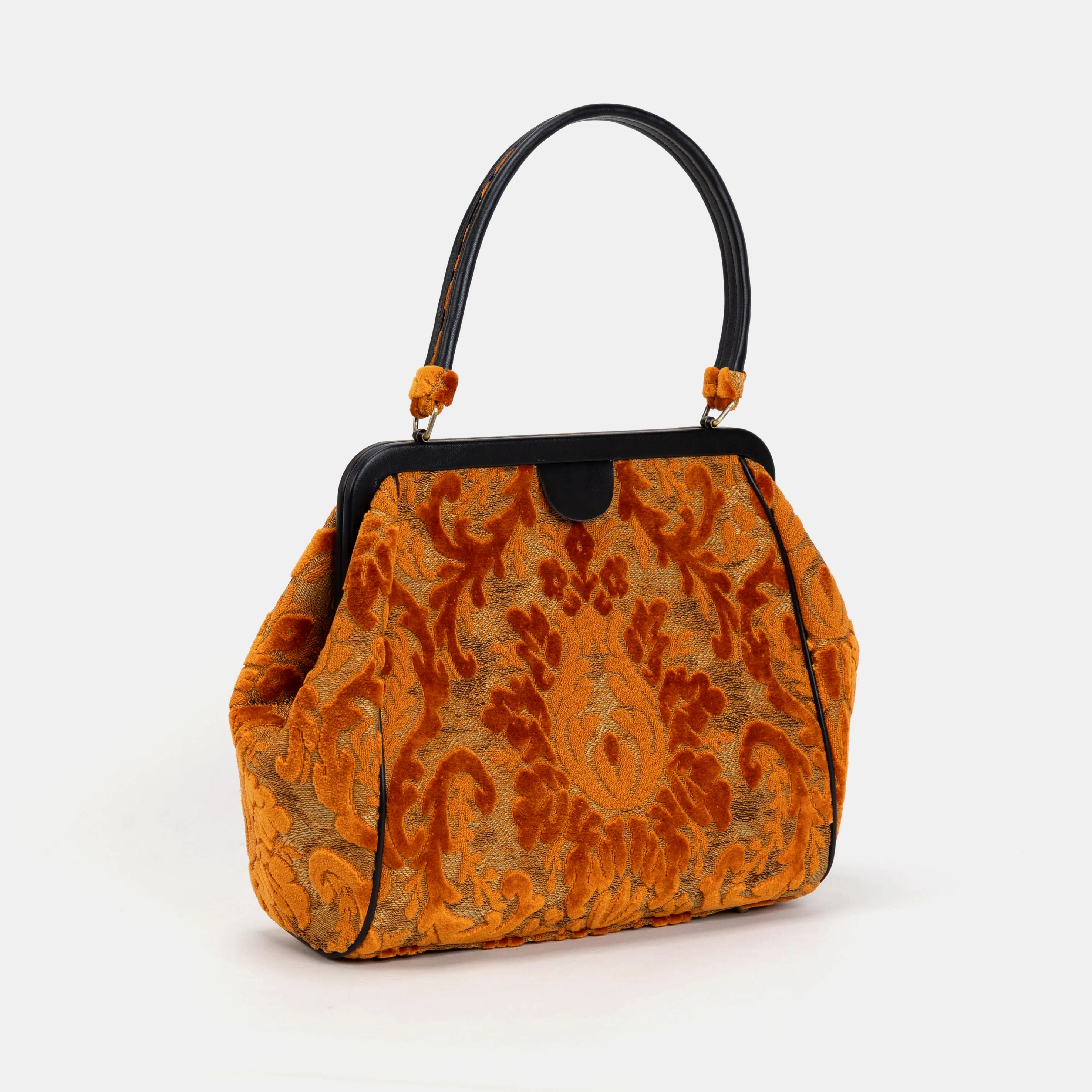 Burnout Velvet Orange Alma Shoulder Bag - Image 3