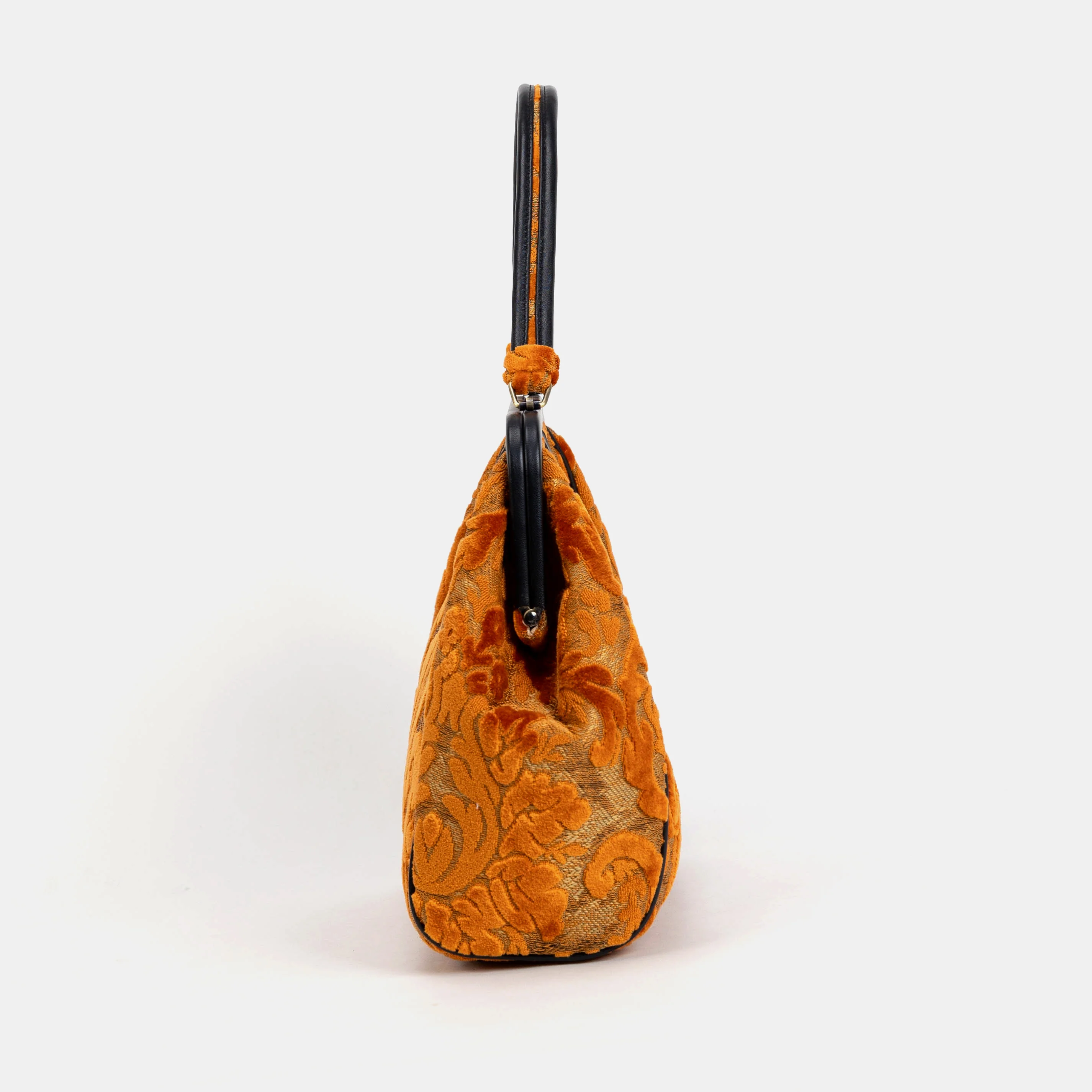 Burnout Velvet Orange Alma Shoulder Bag - Image 4