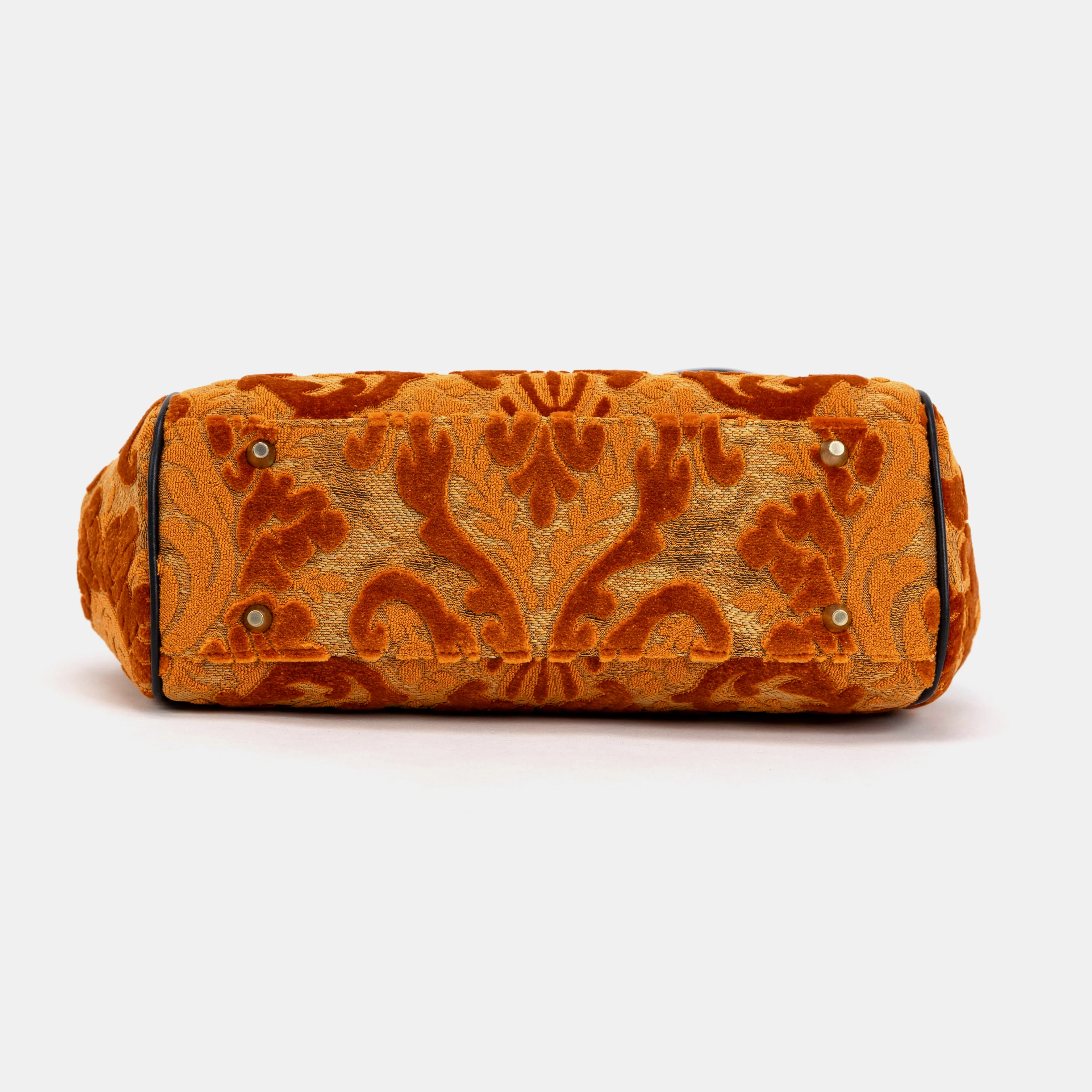 Burnout Velvet Orange Alma Shoulder Bag - Image 5