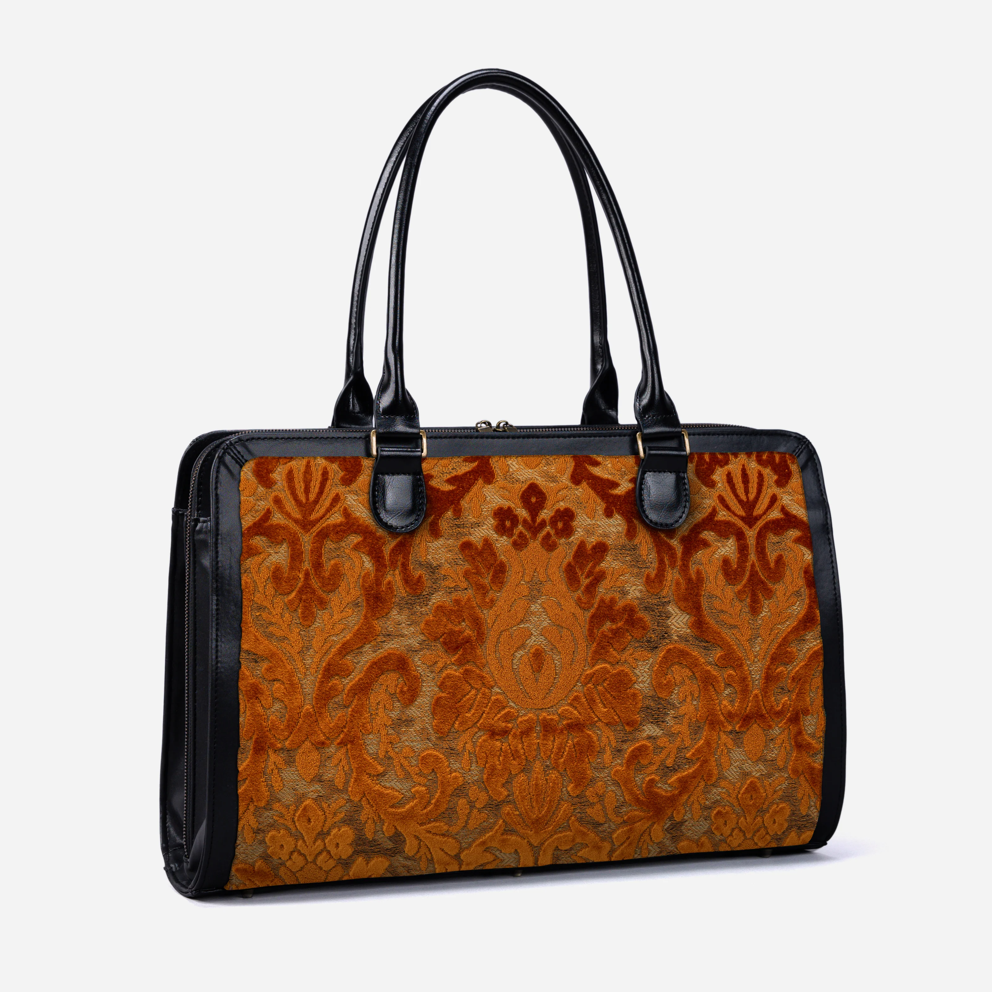 Burnout Velvet Orange Business Tote