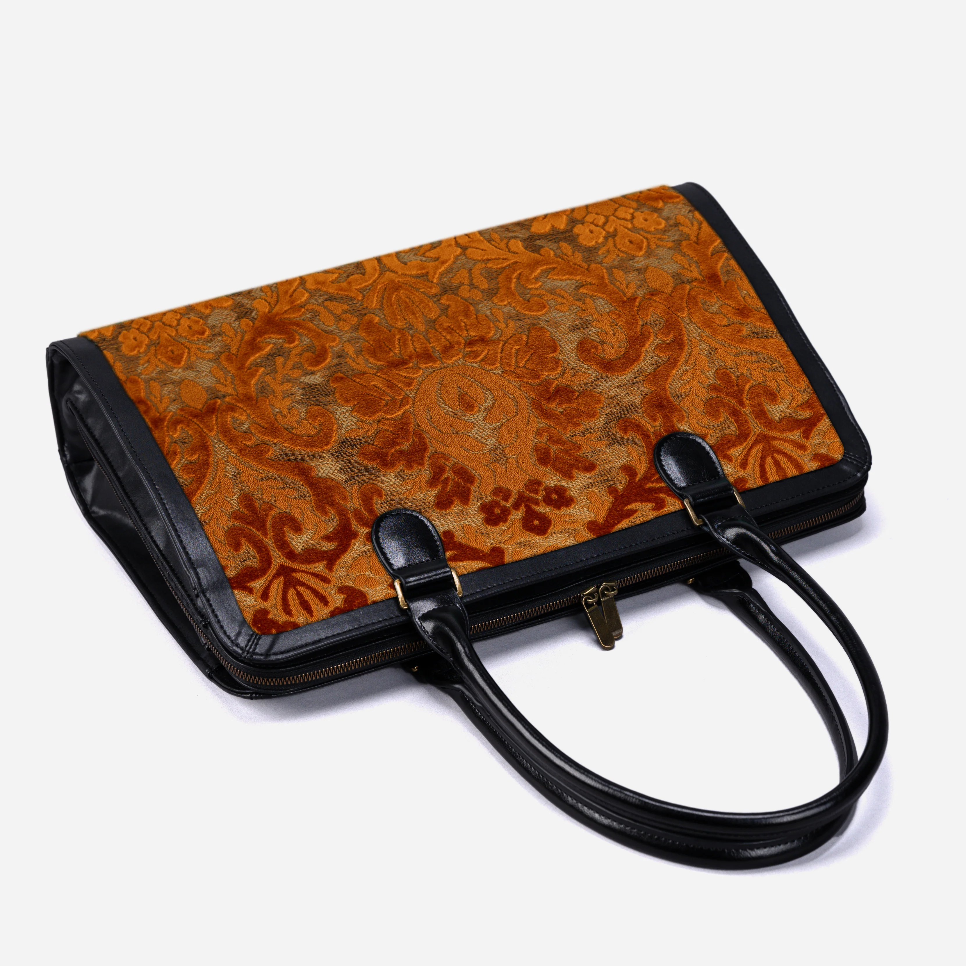 Burnout Velvet Orange Business Tote - Image 5