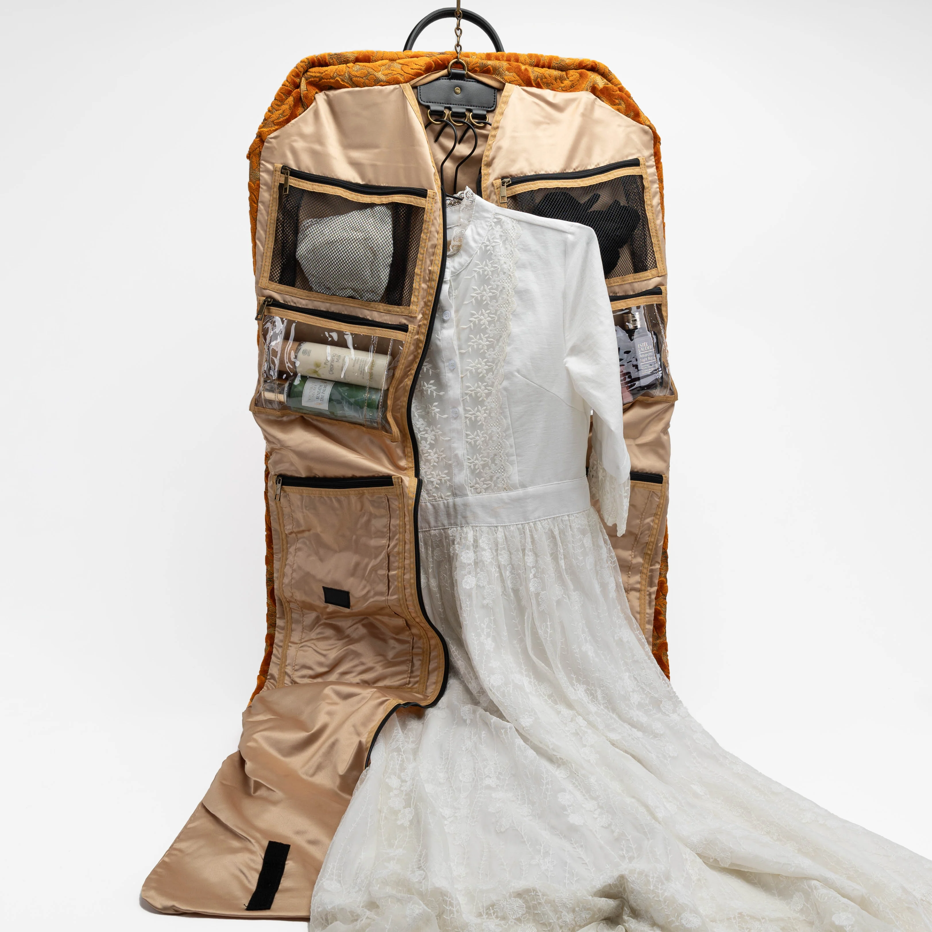 Burnout Velvet Orange Carpet Garment Bag - Image 3