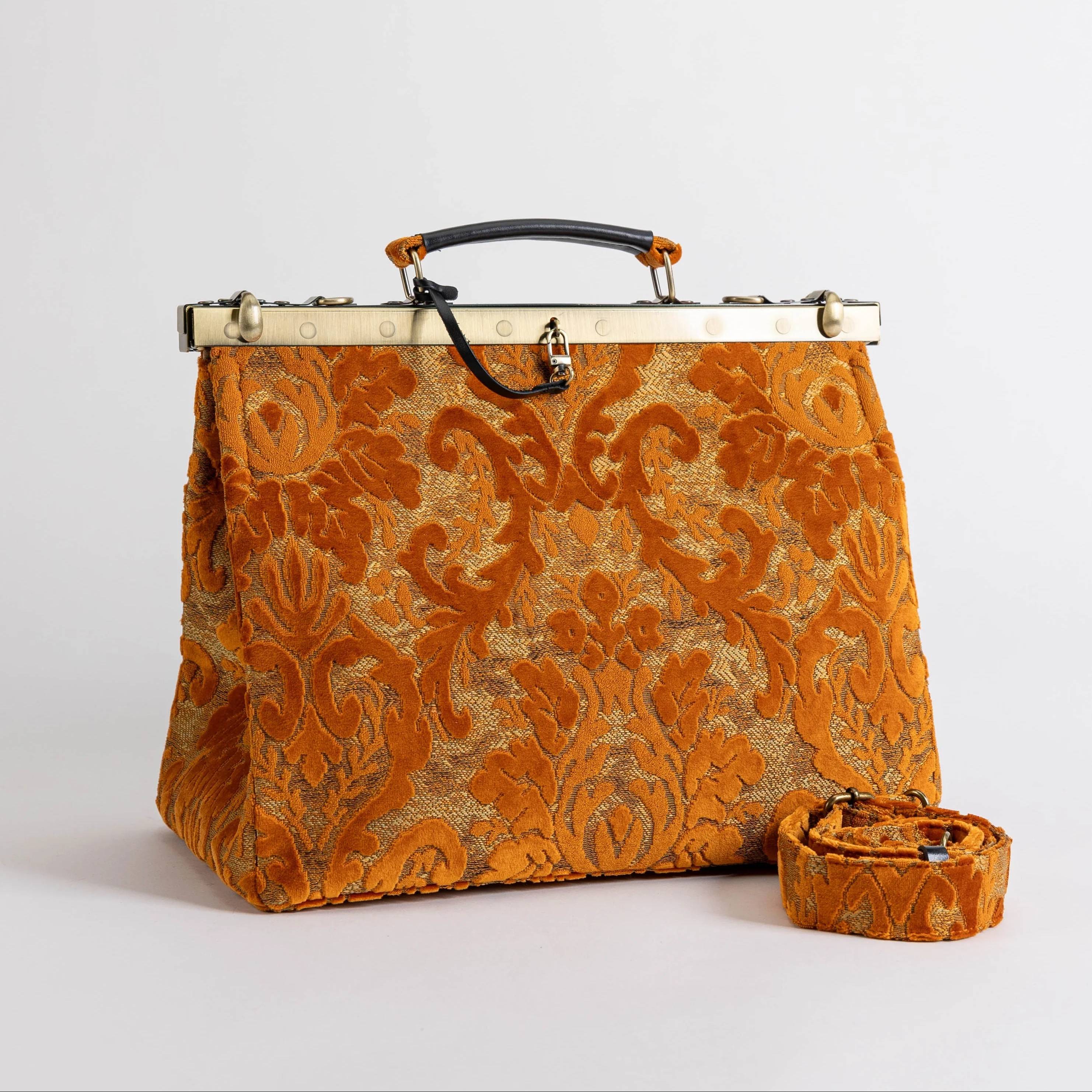 Burnout Velvet Orange Celine Carpet Gladstone Bag