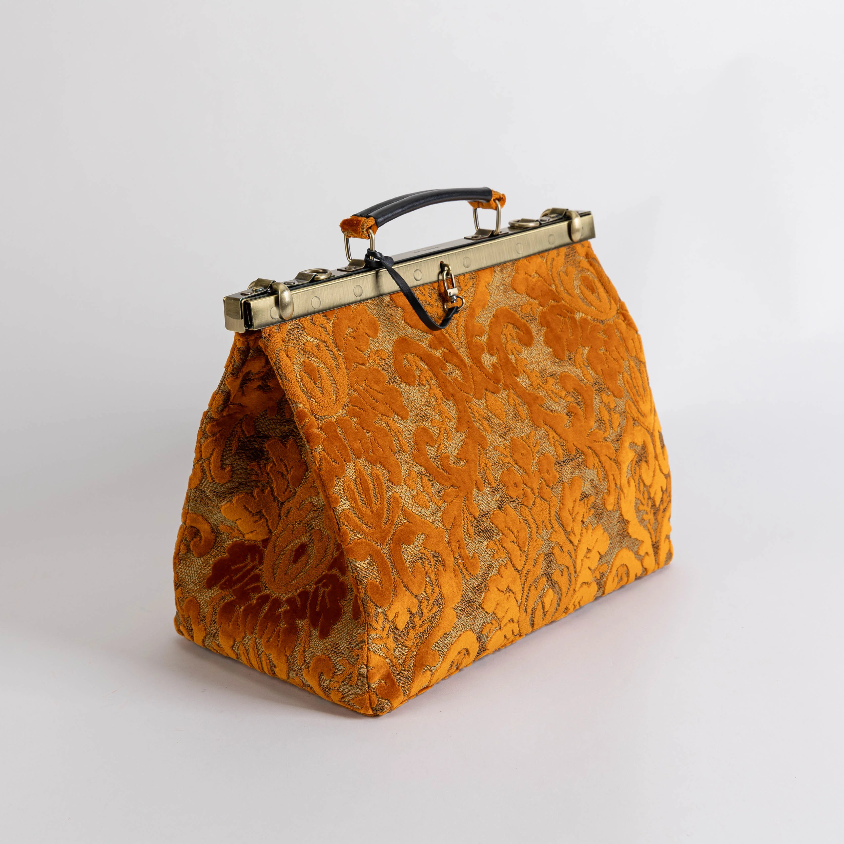 Burnout Velvet Orange Celine Carpet Gladstone Bag - Image 3