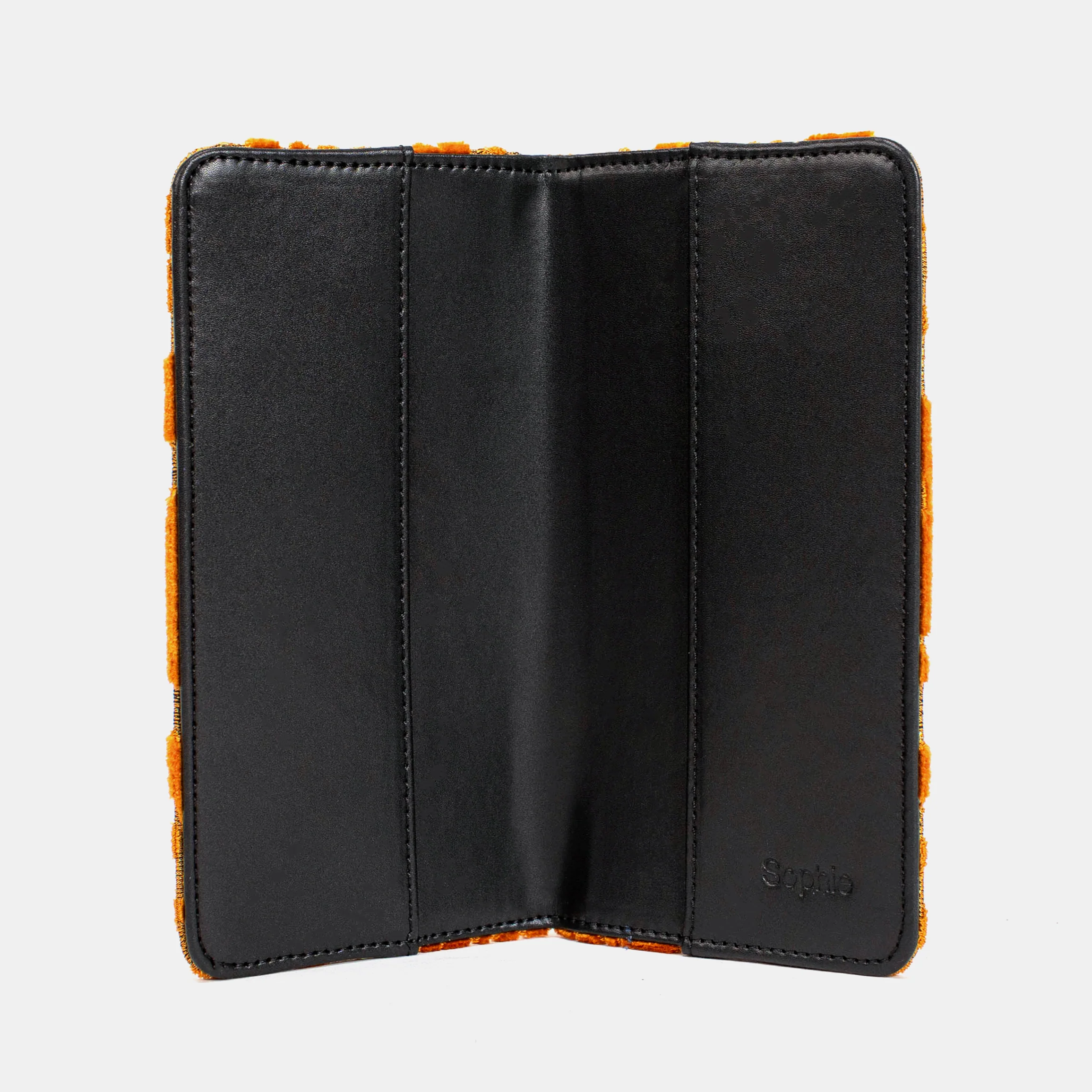 Burnout Velvet Orange Checkbook Cover - Image 3