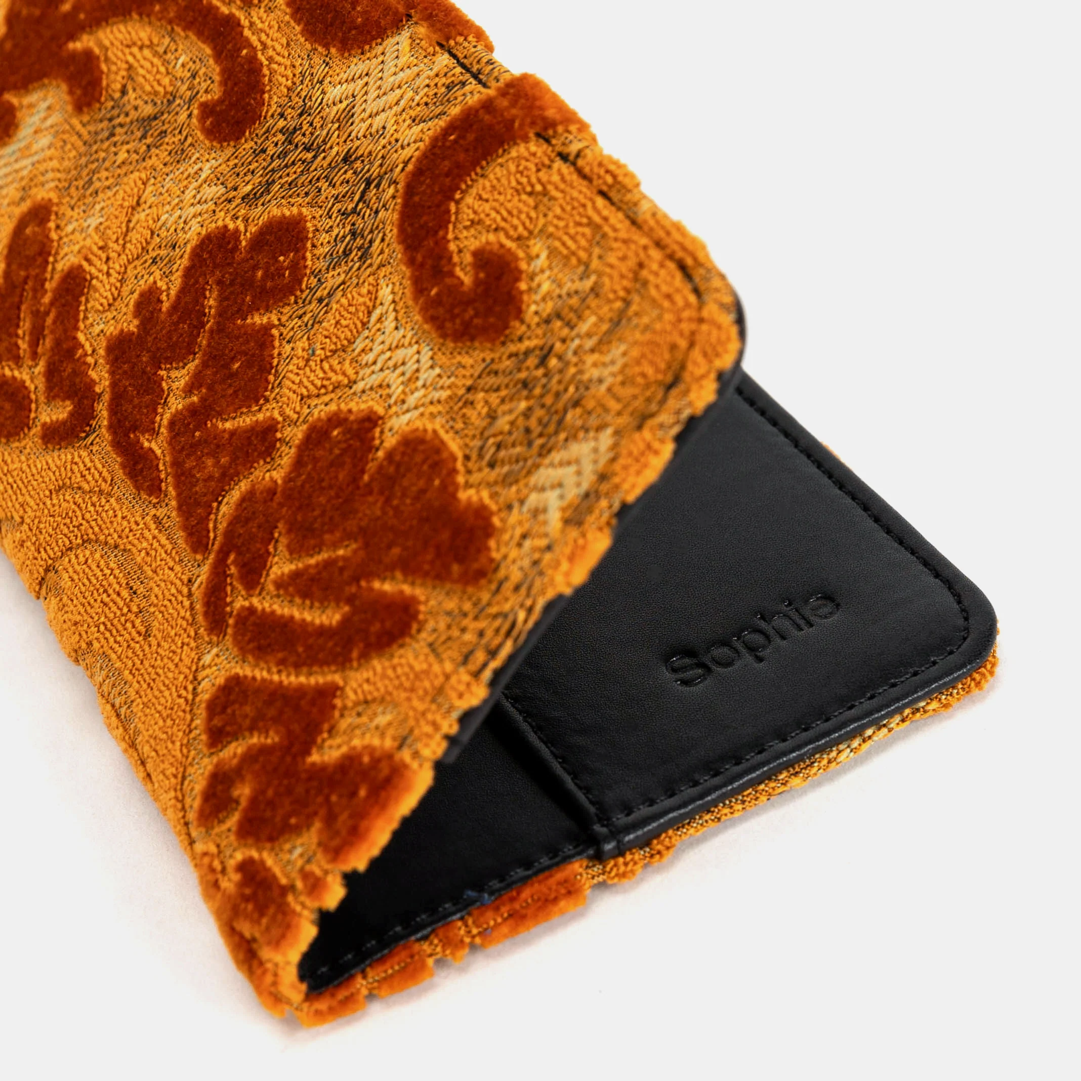 Burnout Velvet Orange Checkbook Cover - Image 4