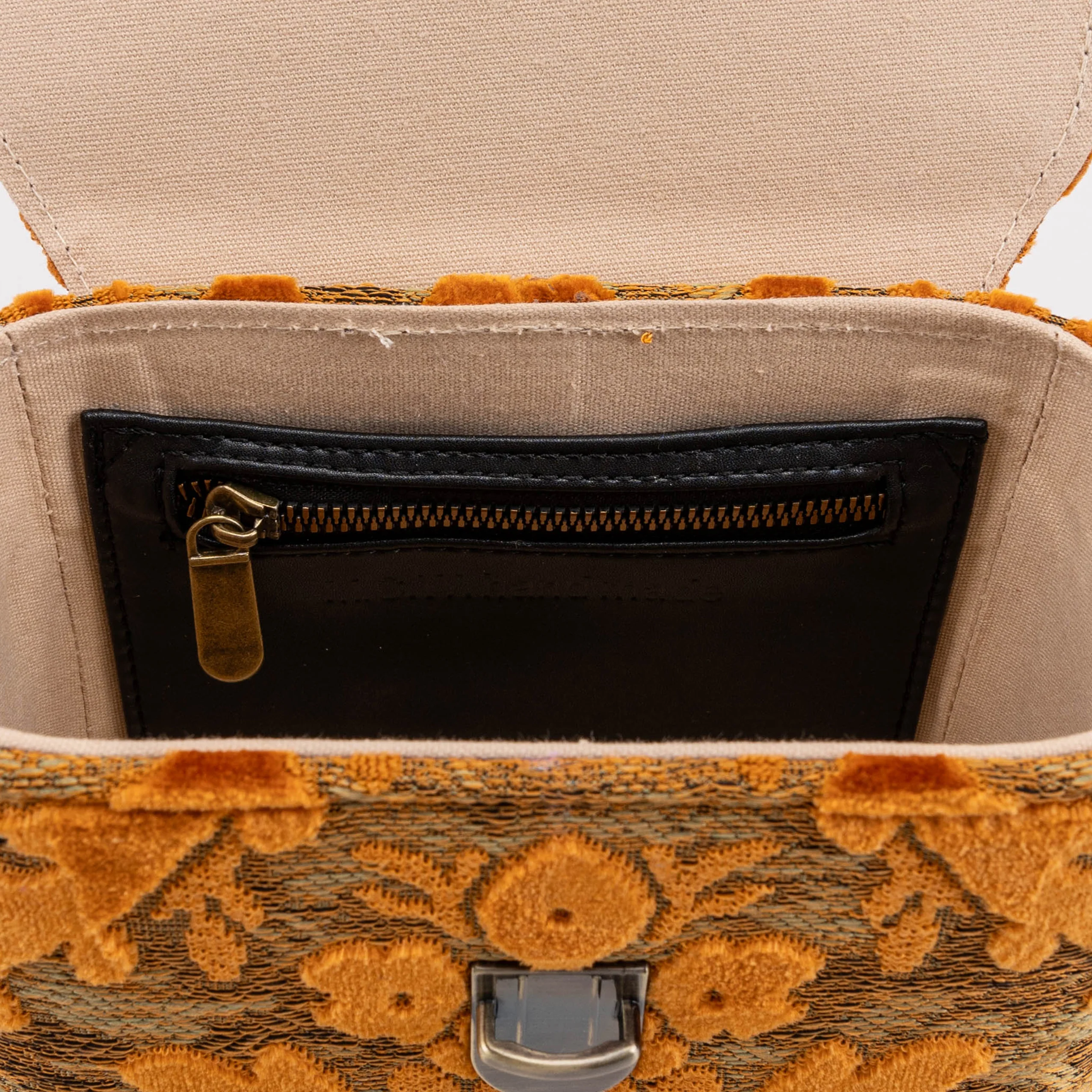 Burnout Velvet Orange Emma Small Train Case Crossbody - Image 10