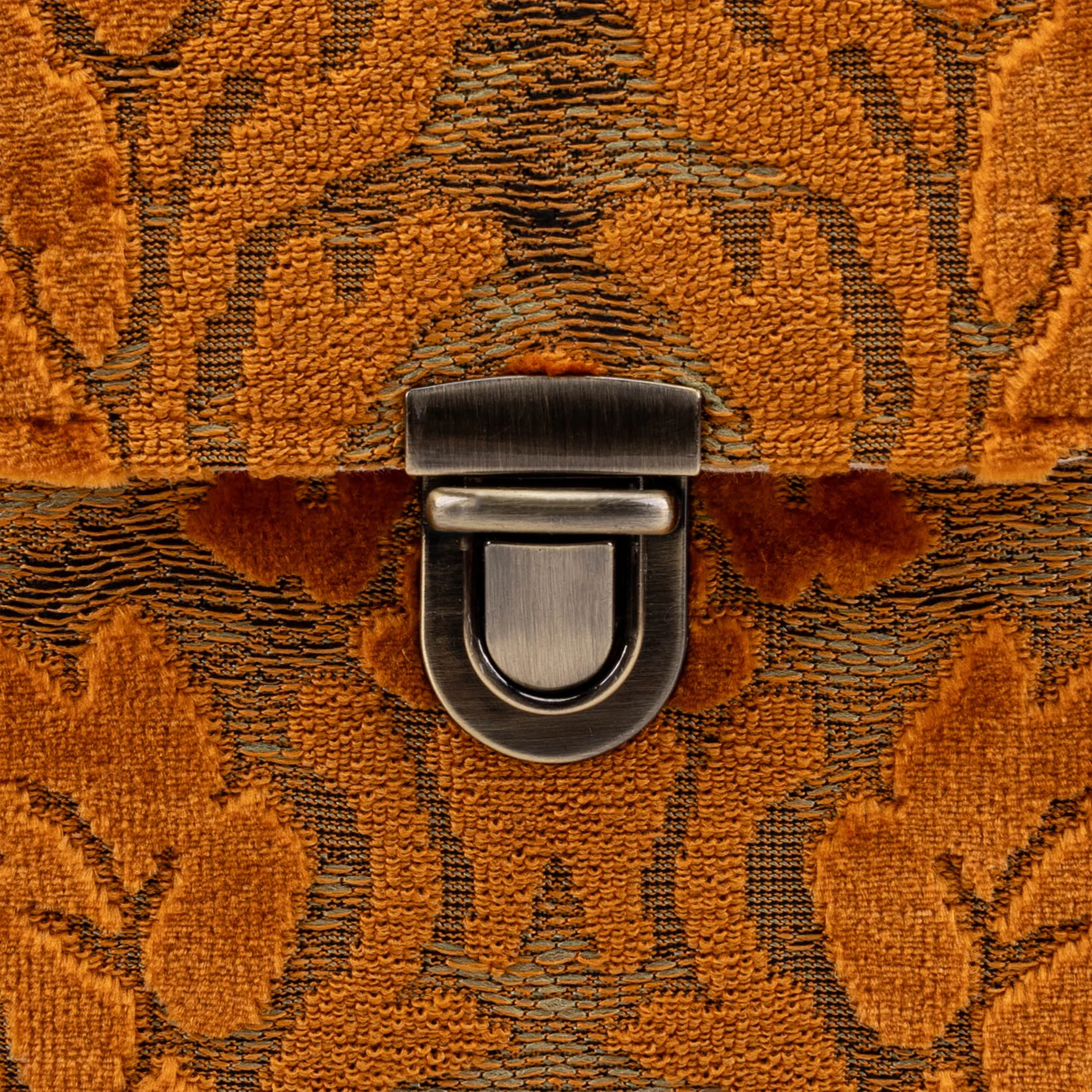 Burnout Velvet Orange Emma Small Train Case Crossbody - Image 5