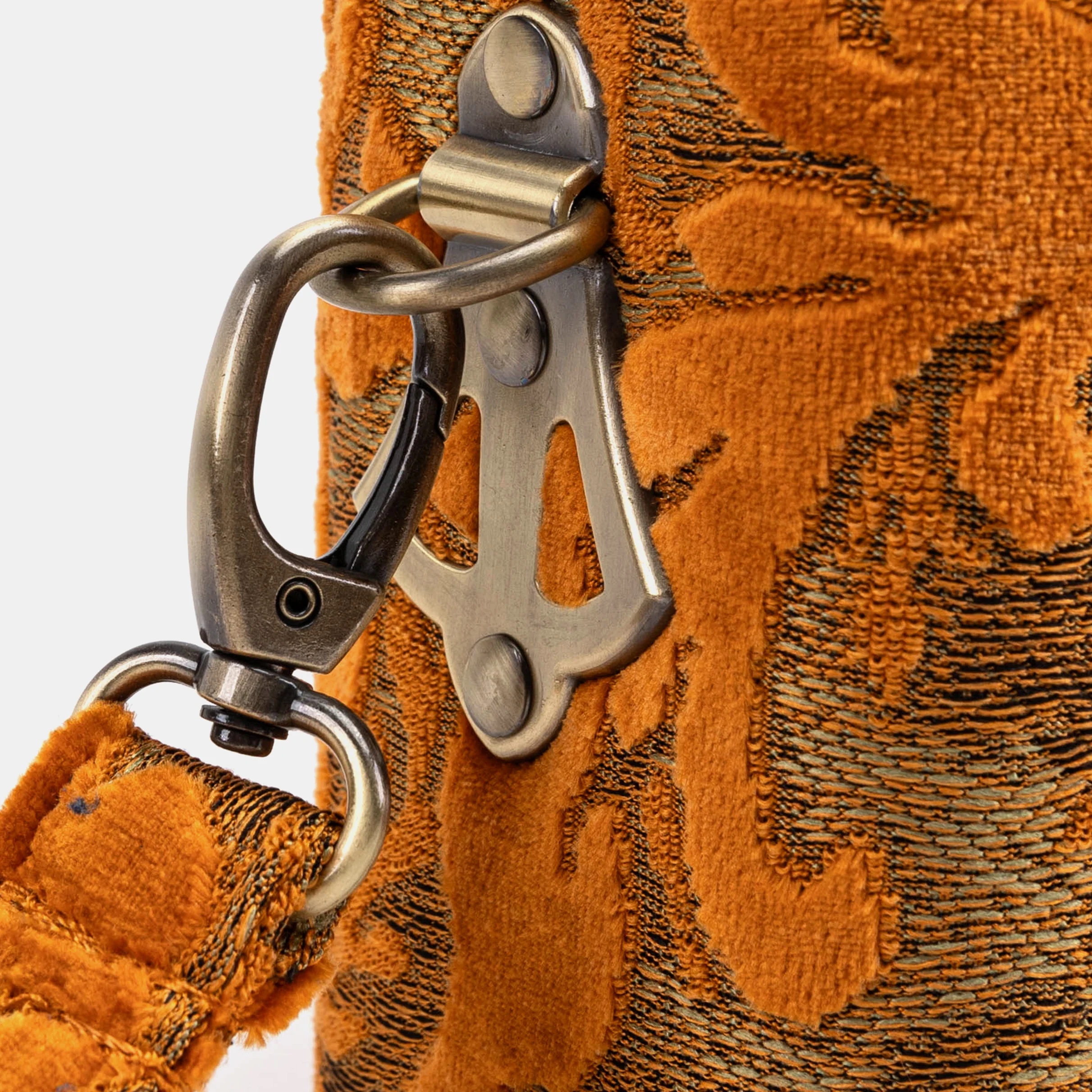Burnout Velvet Orange Emma Small Train Case Crossbody - Image 6