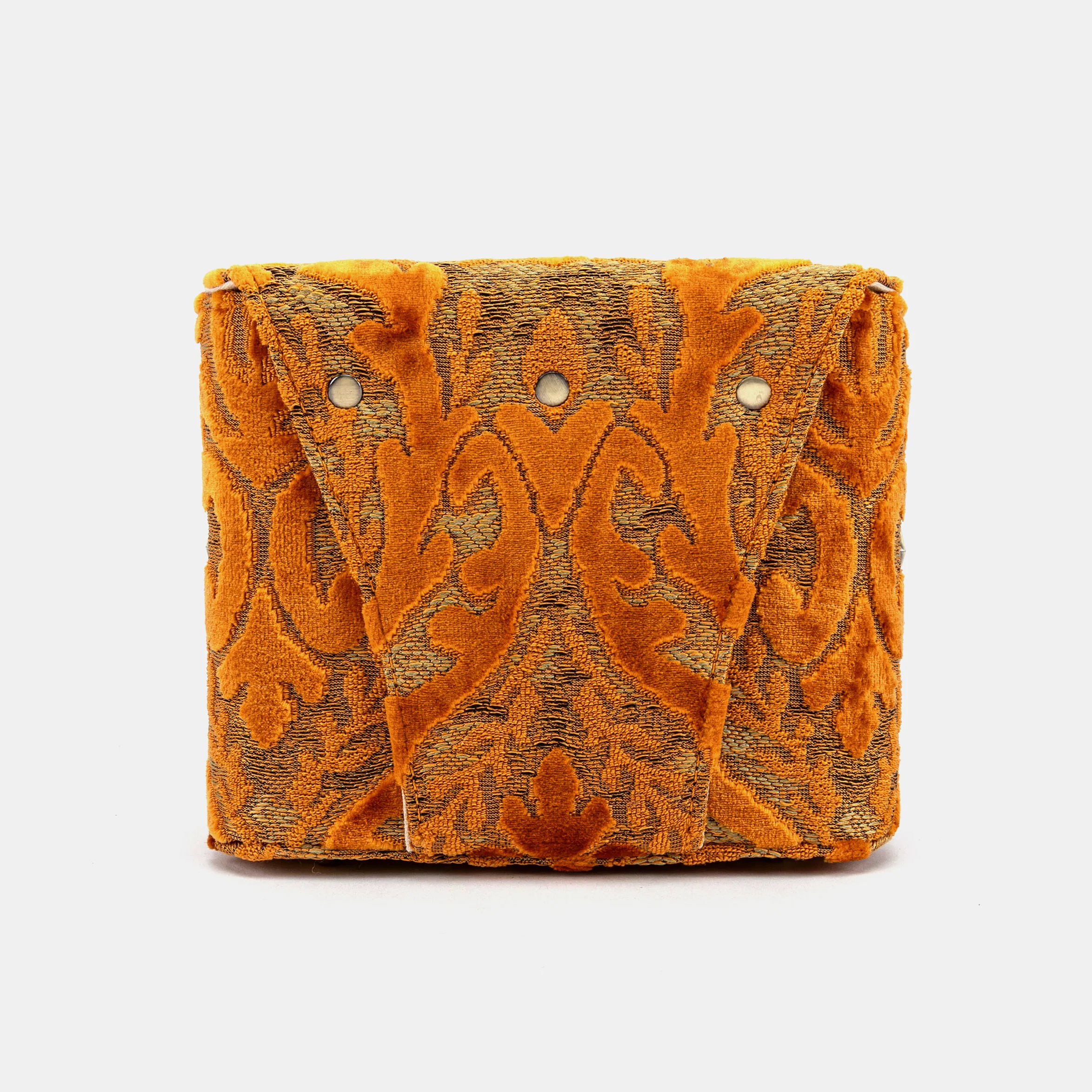 Burnout Velvet Orange Emma Small Train Case Crossbody - Image 8