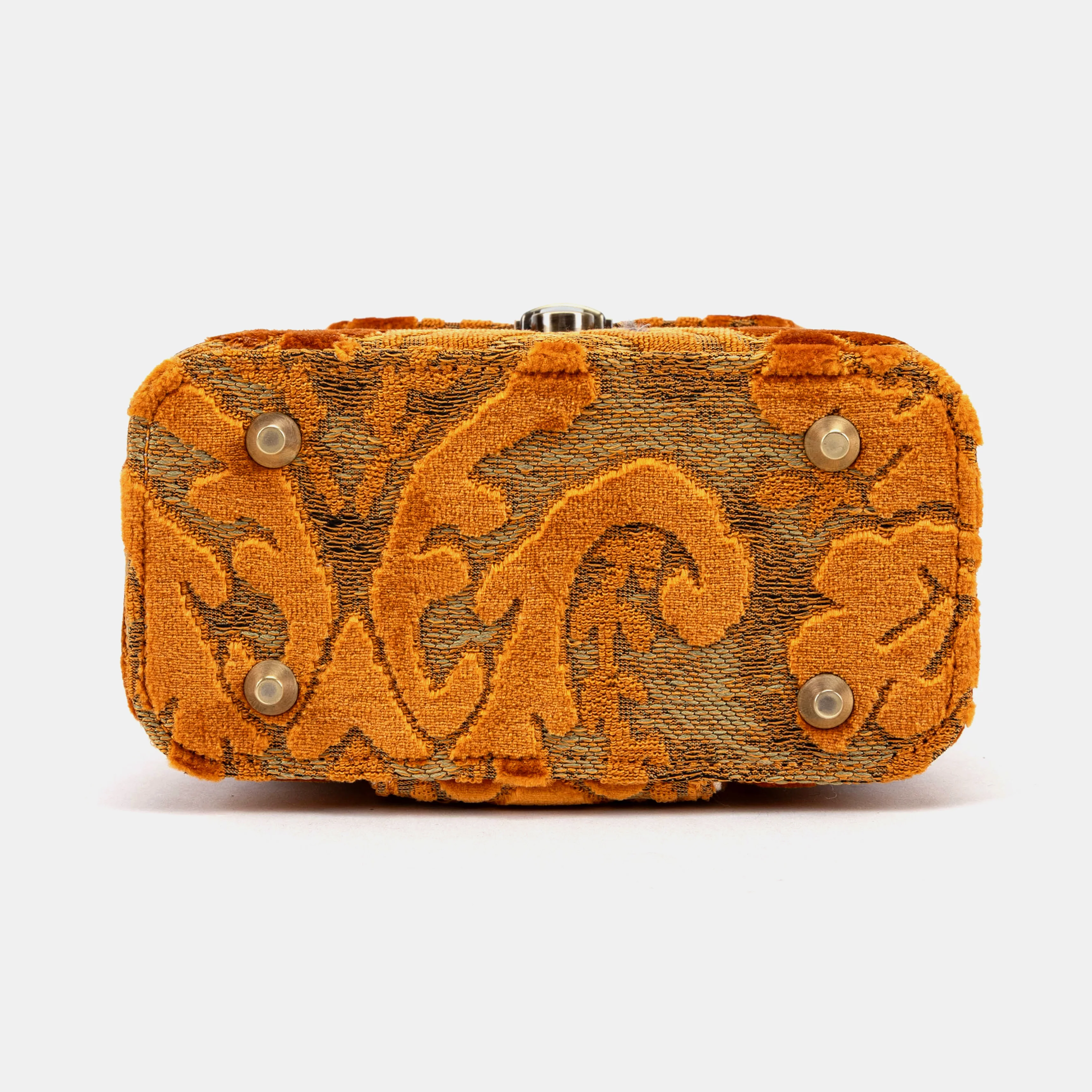 Burnout Velvet Orange Emma Small Train Case Crossbody - Image 9