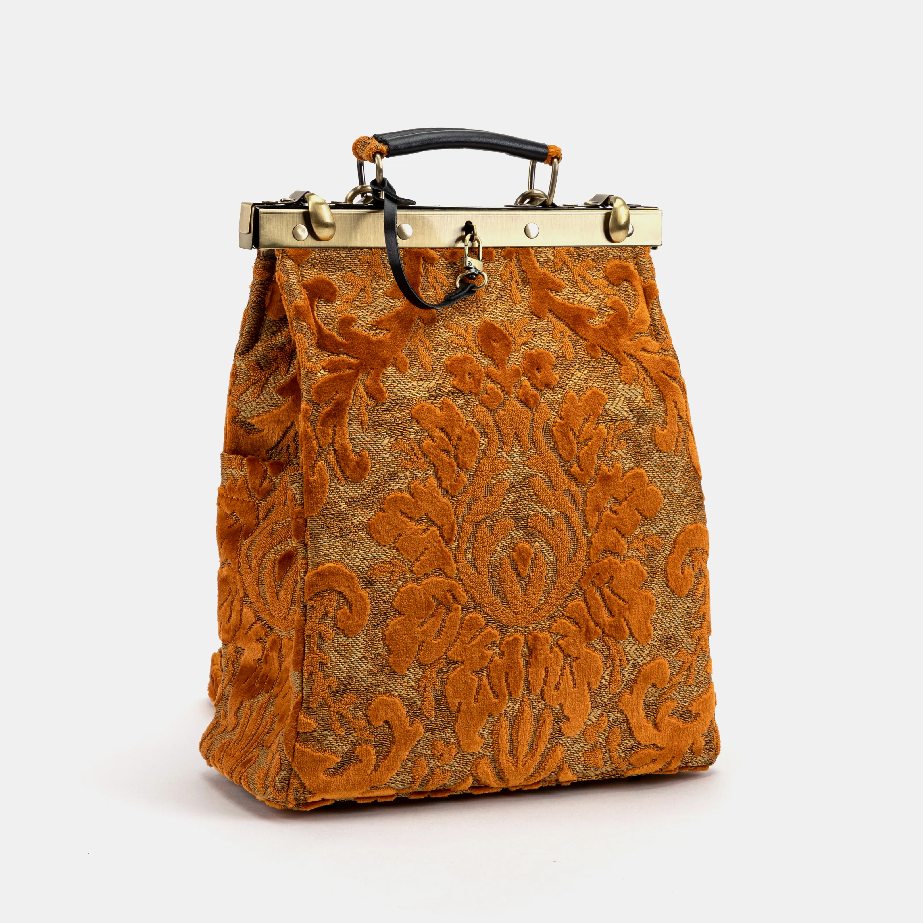 Burnout Velvet Orange Helena Carpet Backpack Gladstone Bag - Image 4