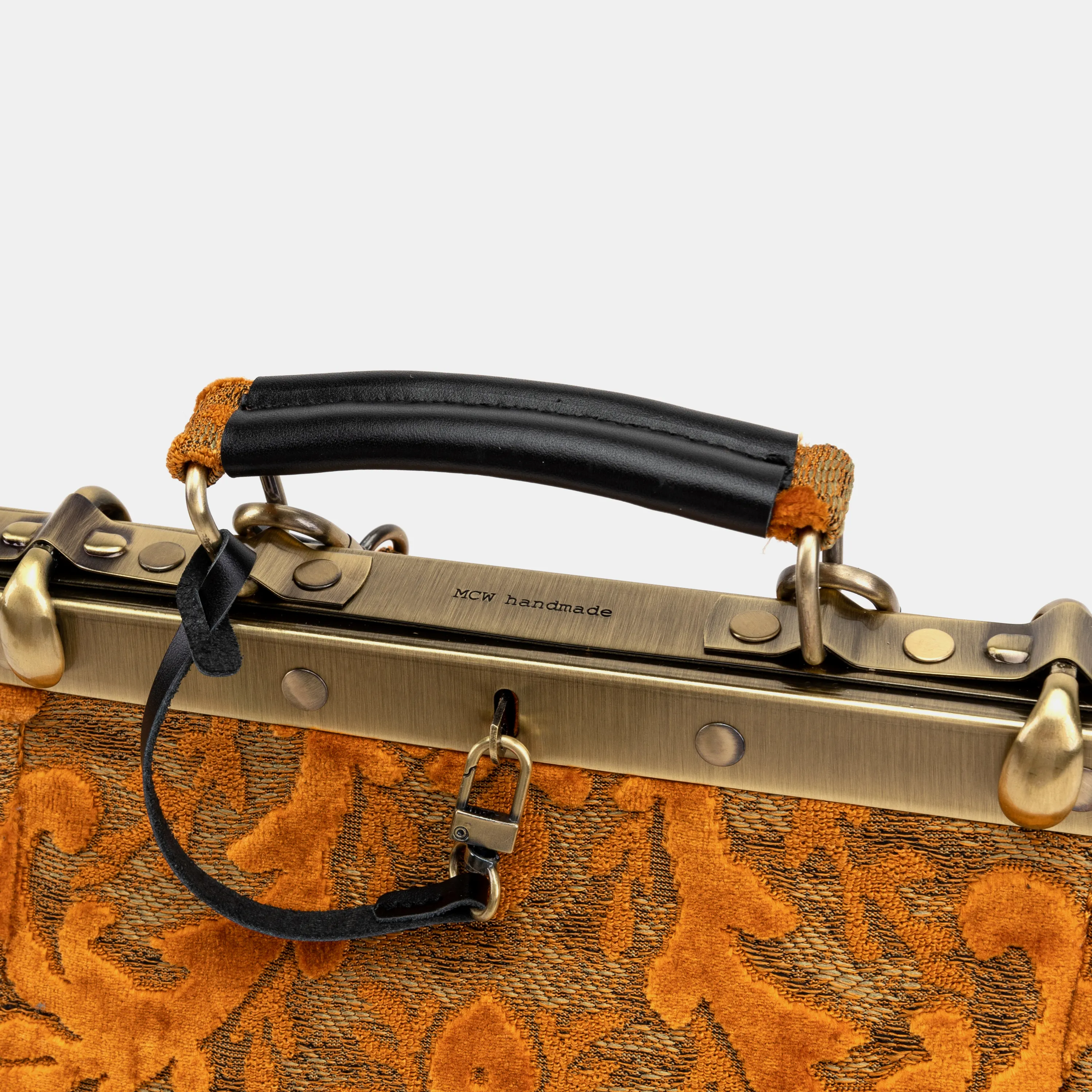 Burnout Velvet Orange Helena Carpet Backpack Gladstone Bag - Image 7
