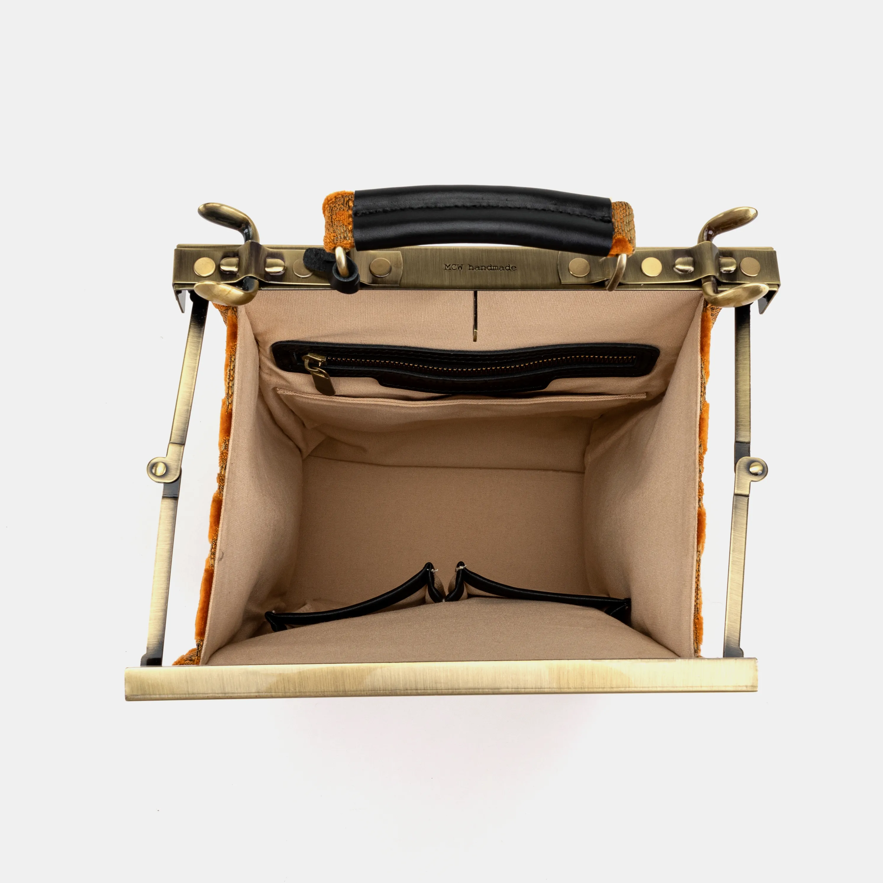 Burnout Velvet Orange Helena Carpet Backpack Gladstone Bag - Image 8