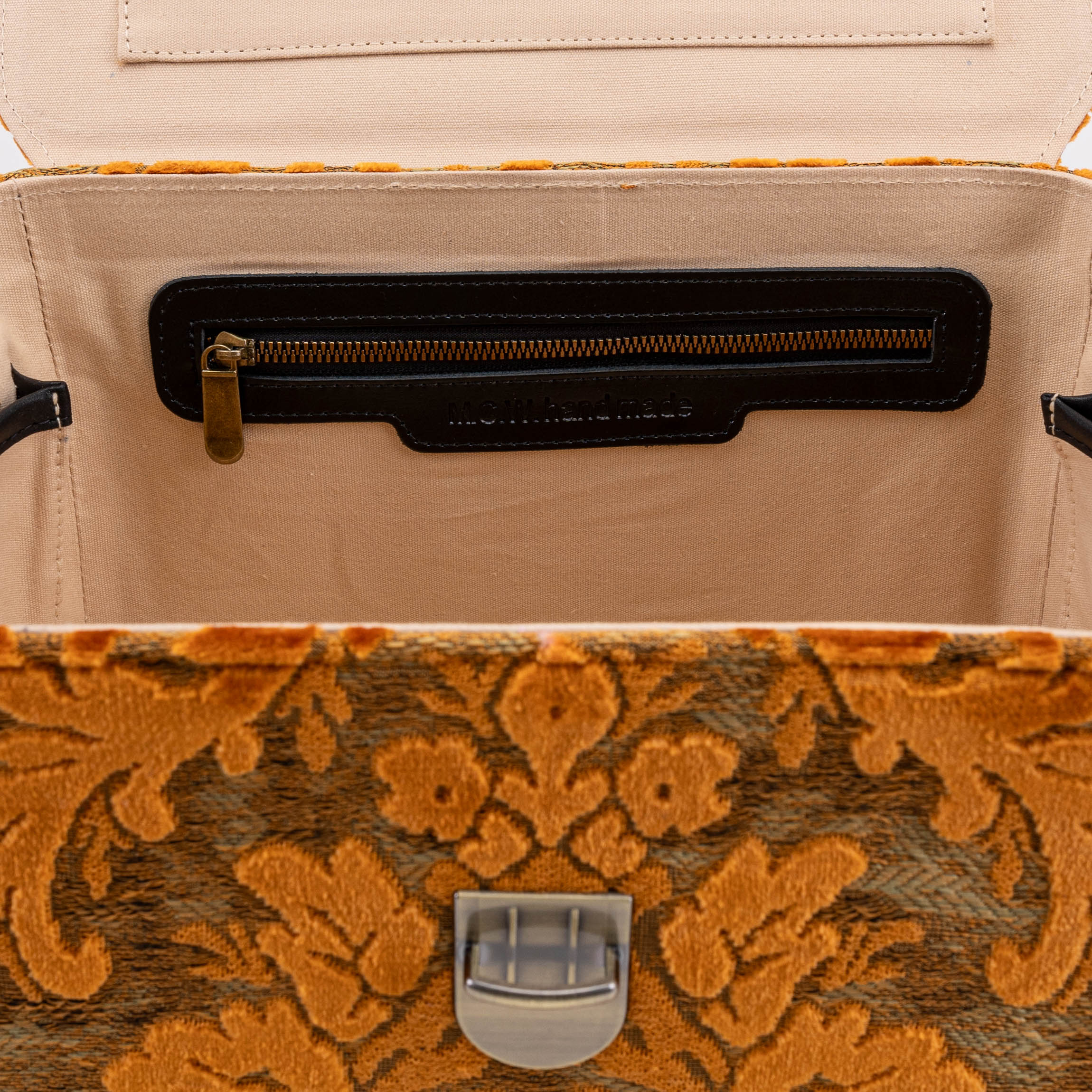Burnout Velvet Orange Josephine Large Train Case - Image 10
