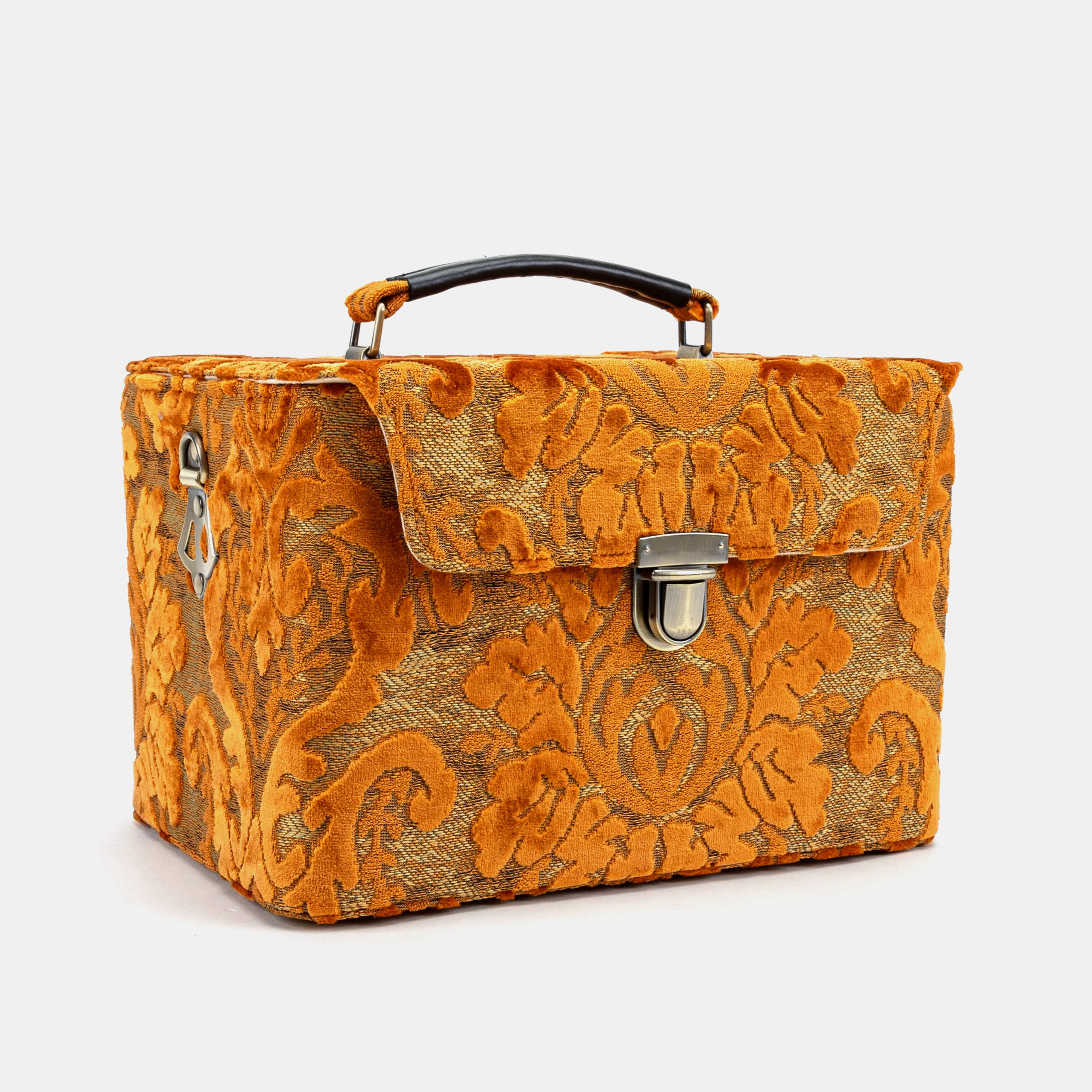 Burnout Velvet Orange Josephine Large Train Case - Image 3