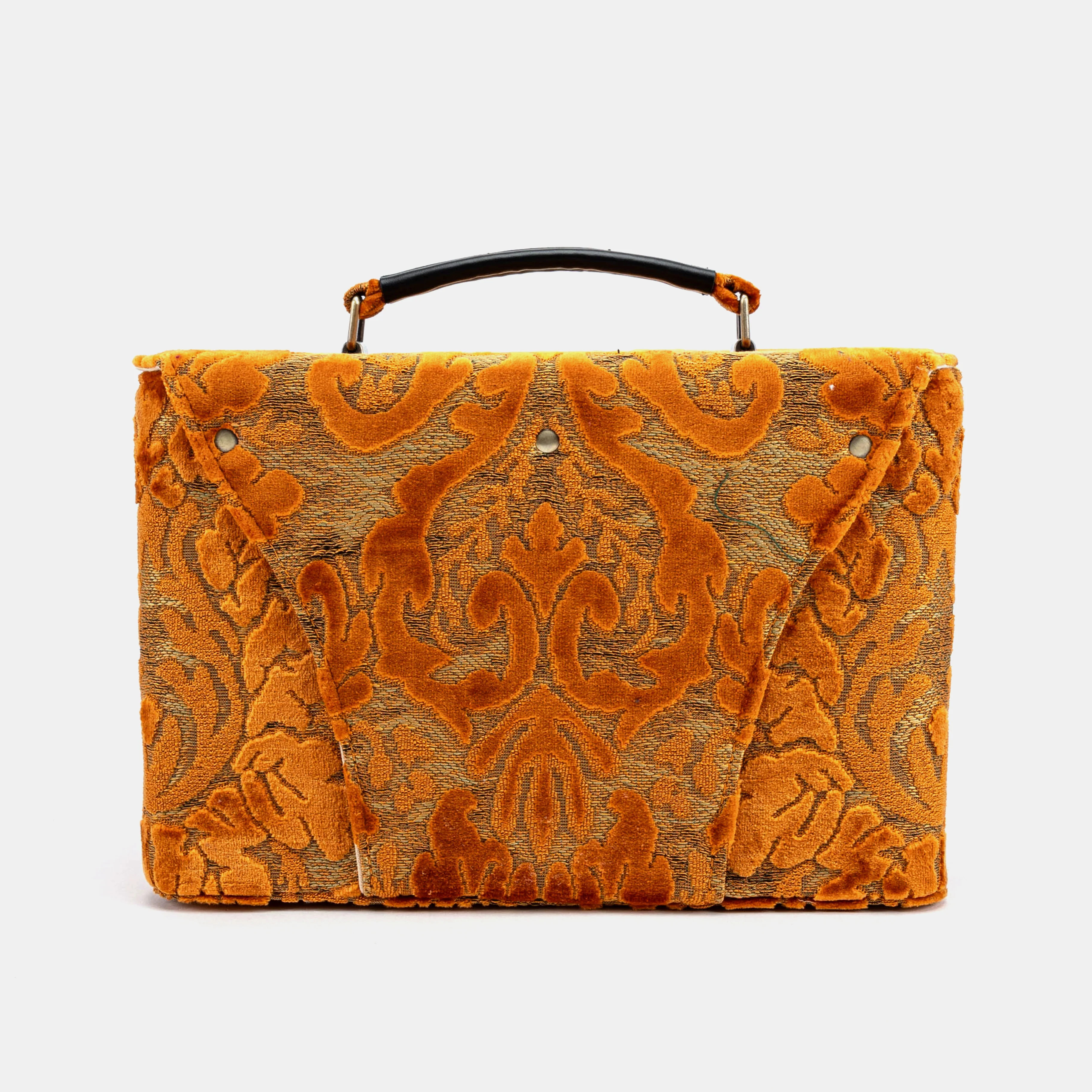 Burnout Velvet Orange Josephine Large Train Case - Image 4