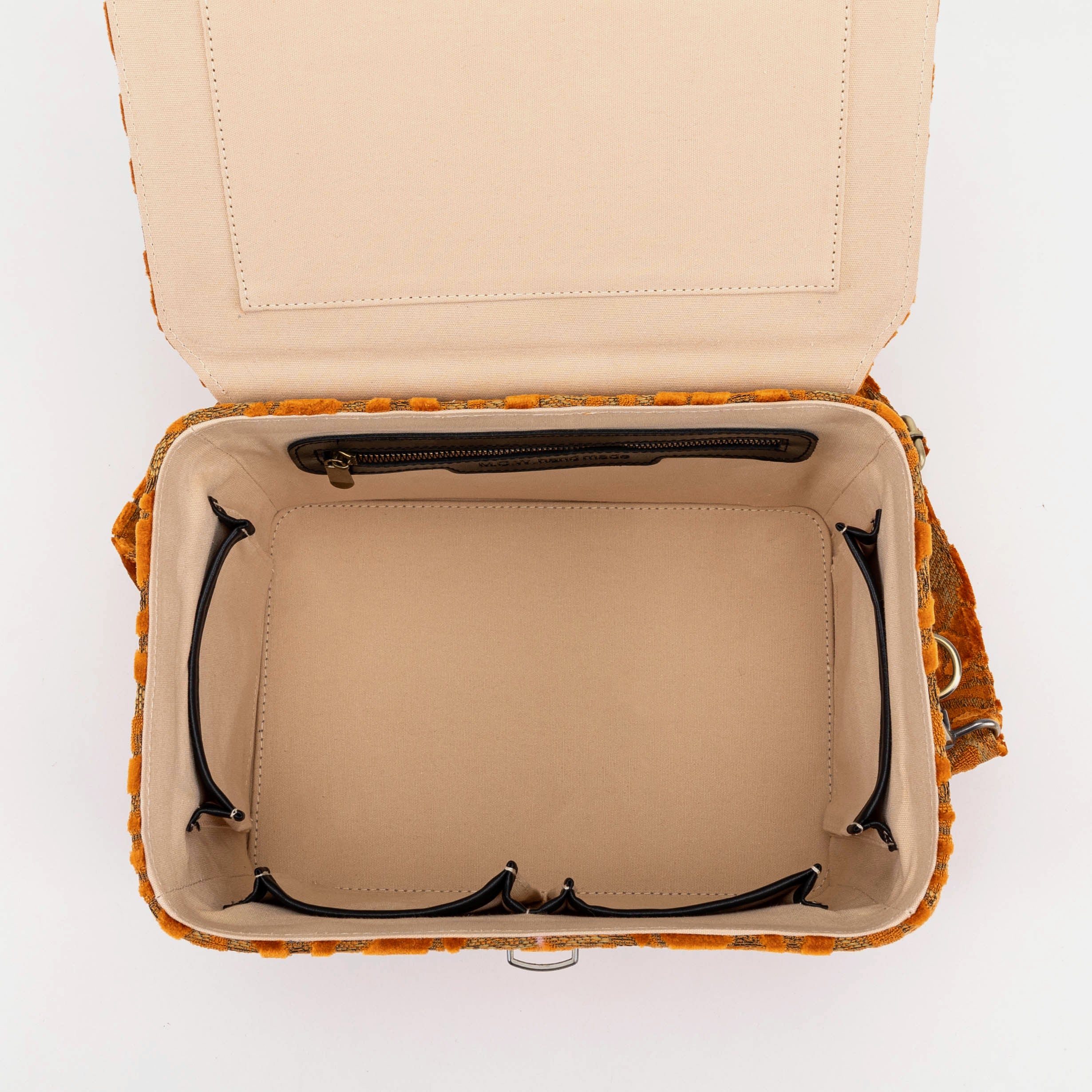 Burnout Velvet Orange Josephine Large Train Case - Image 5