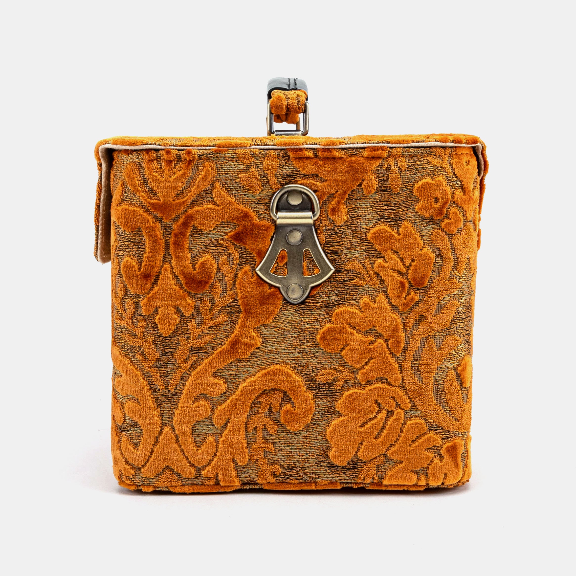 Burnout Velvet Orange Josephine Large Train Case - Image 6
