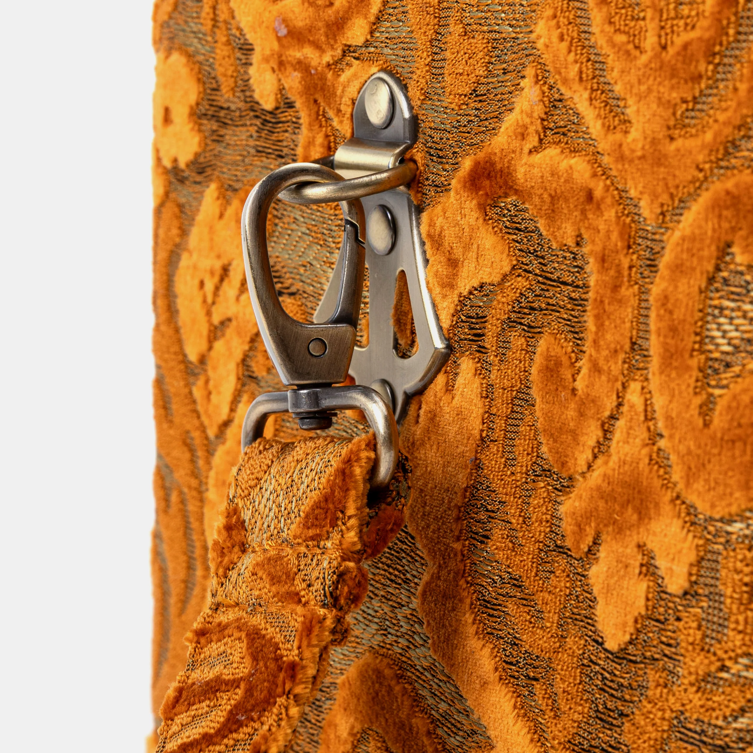 Burnout Velvet Orange Josephine Large Train Case - Image 7