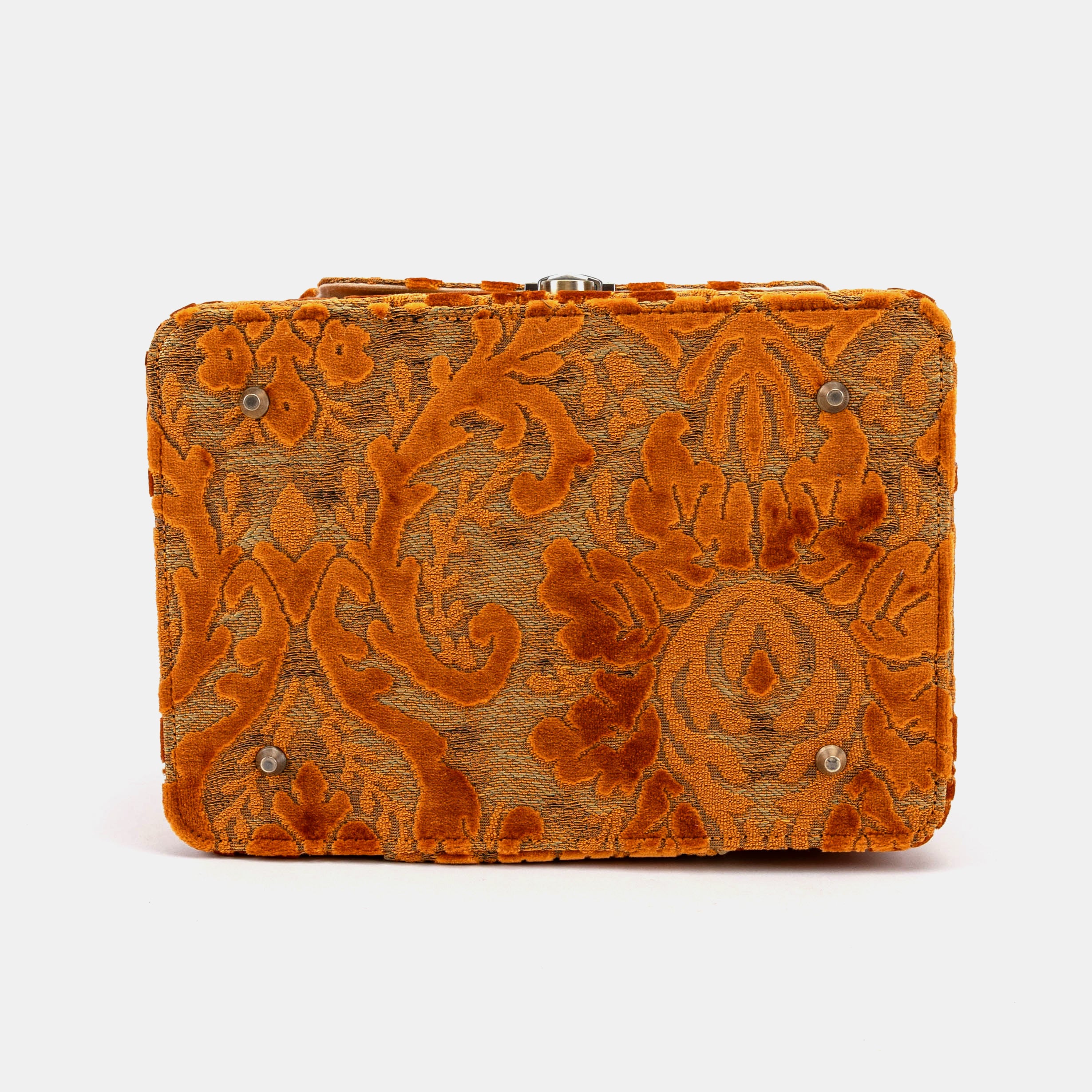 Burnout Velvet Orange Josephine Large Train Case - Image 8