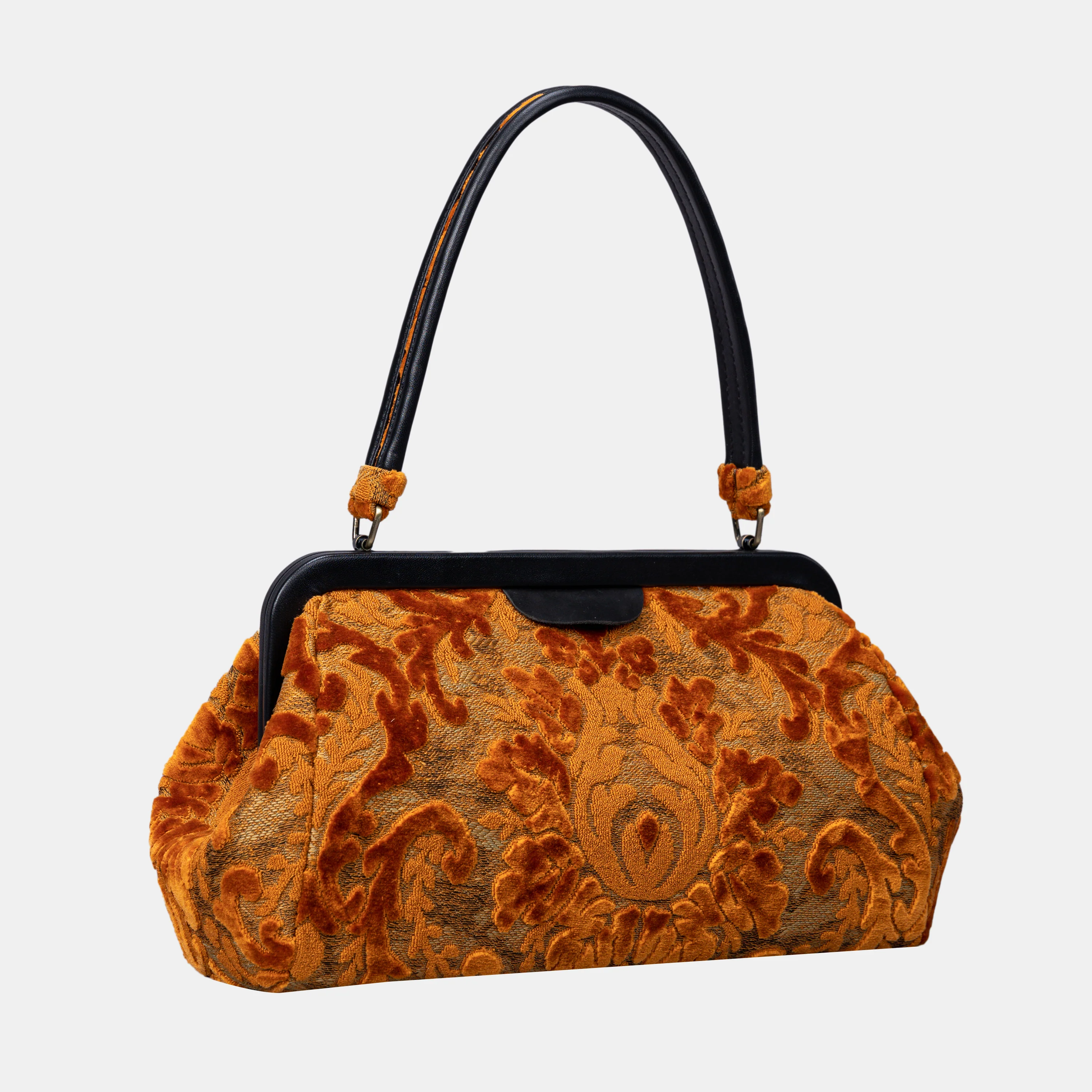 Burnout Velvet Orange Shoulder Bag - Image 3
