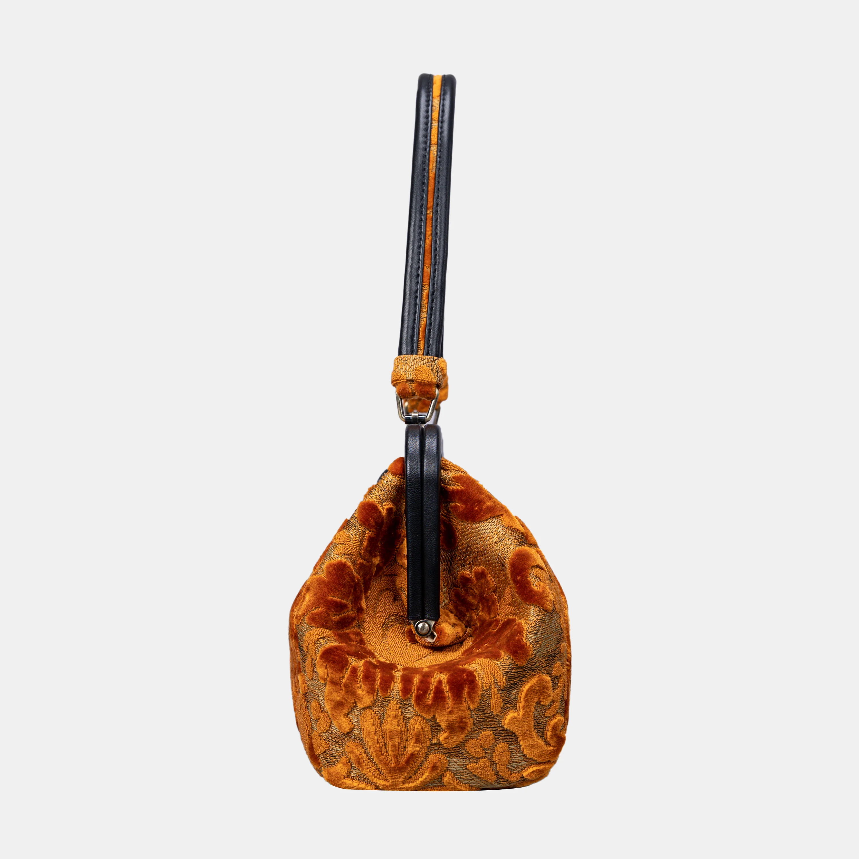 Burnout Velvet Orange Shoulder Bag - Image 4