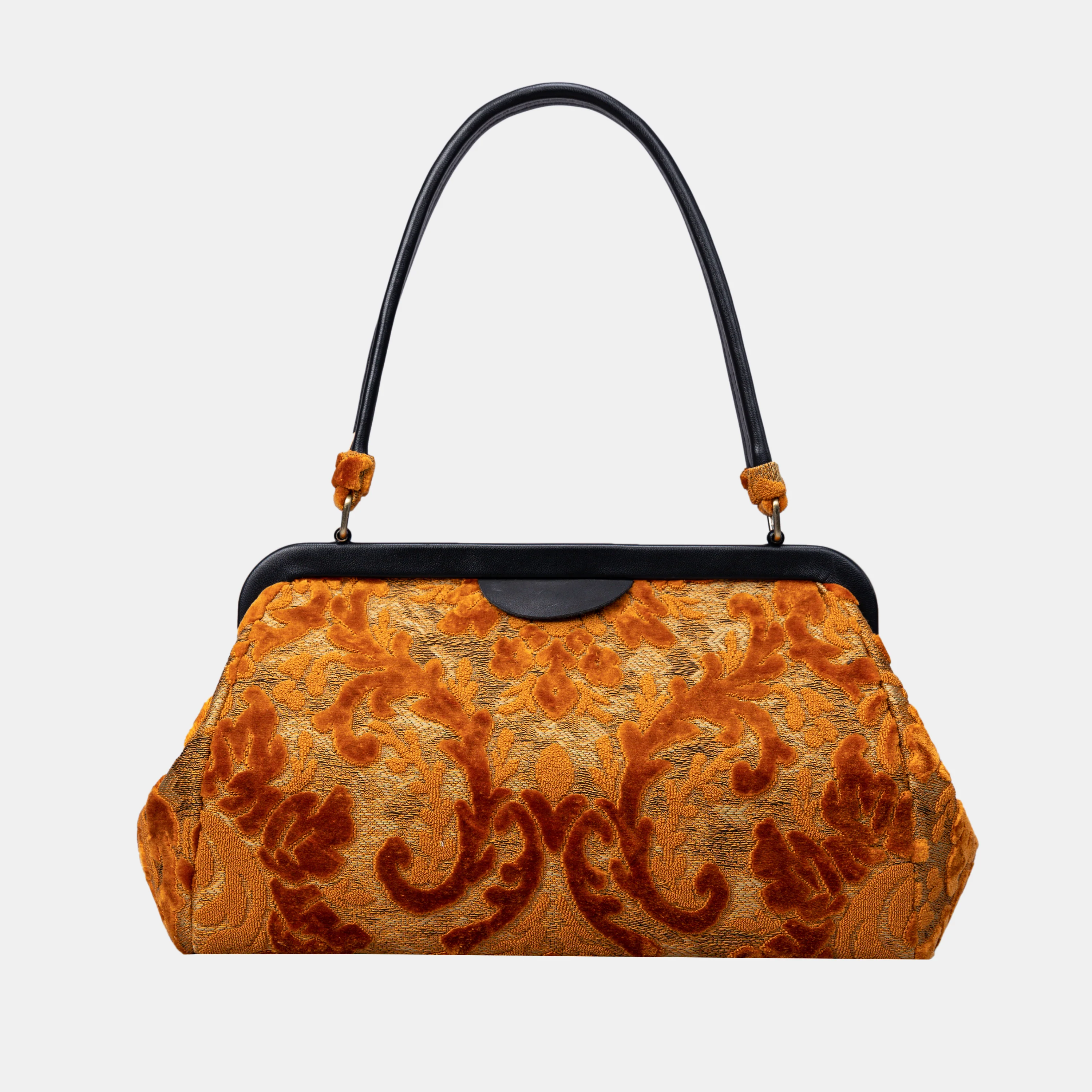 Burnout Velvet Orange Shoulder Bag - Image 5