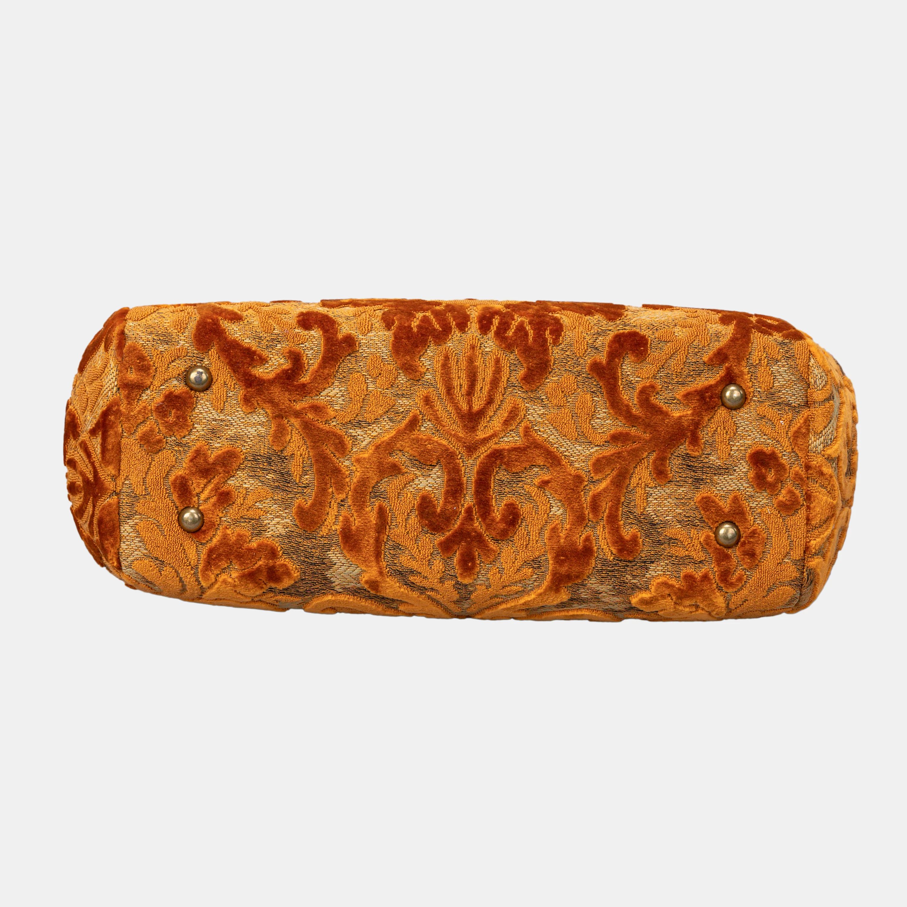Burnout Velvet Orange Shoulder Bag - Image 6