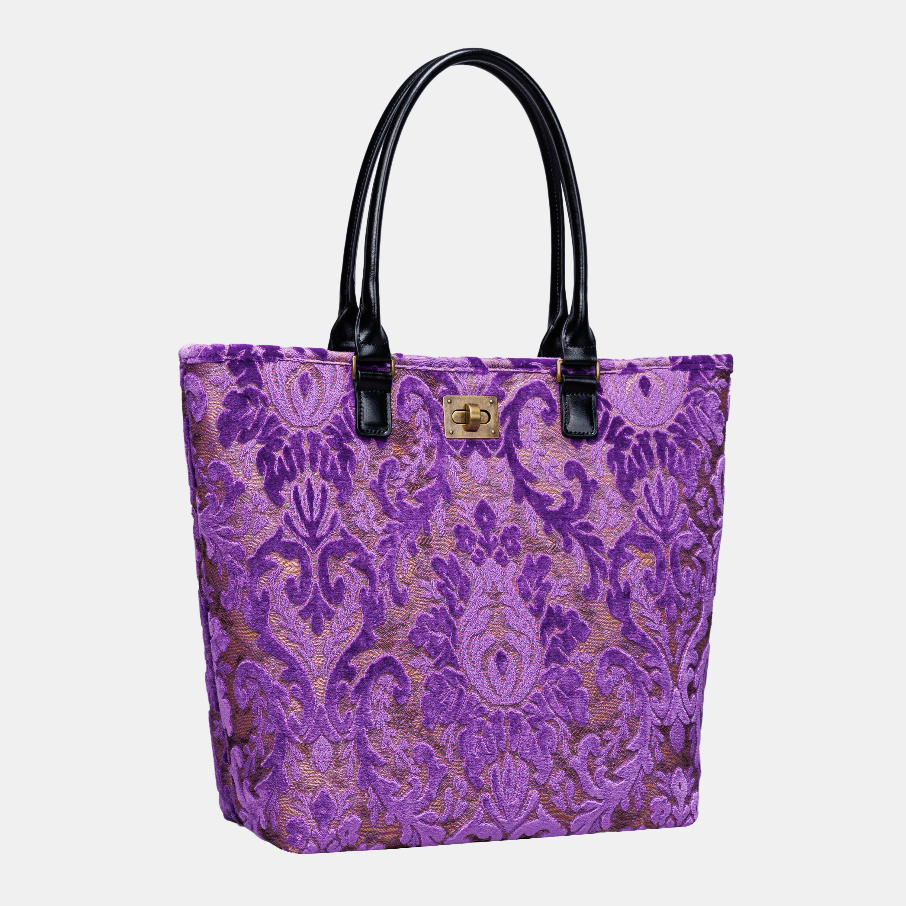 Burnout Velvet Purple Carpet Tote Shopper - Image 2