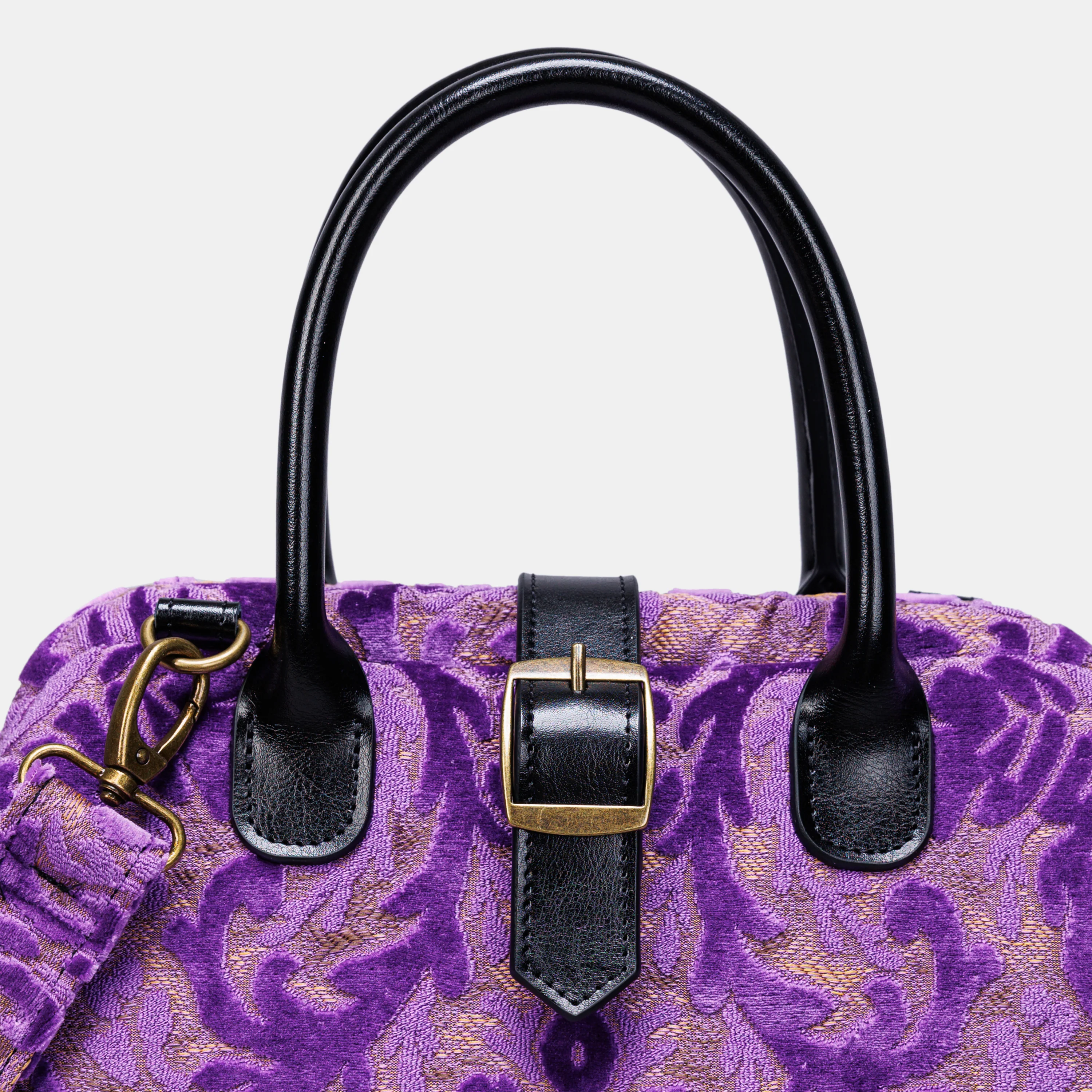 Burnout Velvet Purple Carpet Handbag Purse - Image 4