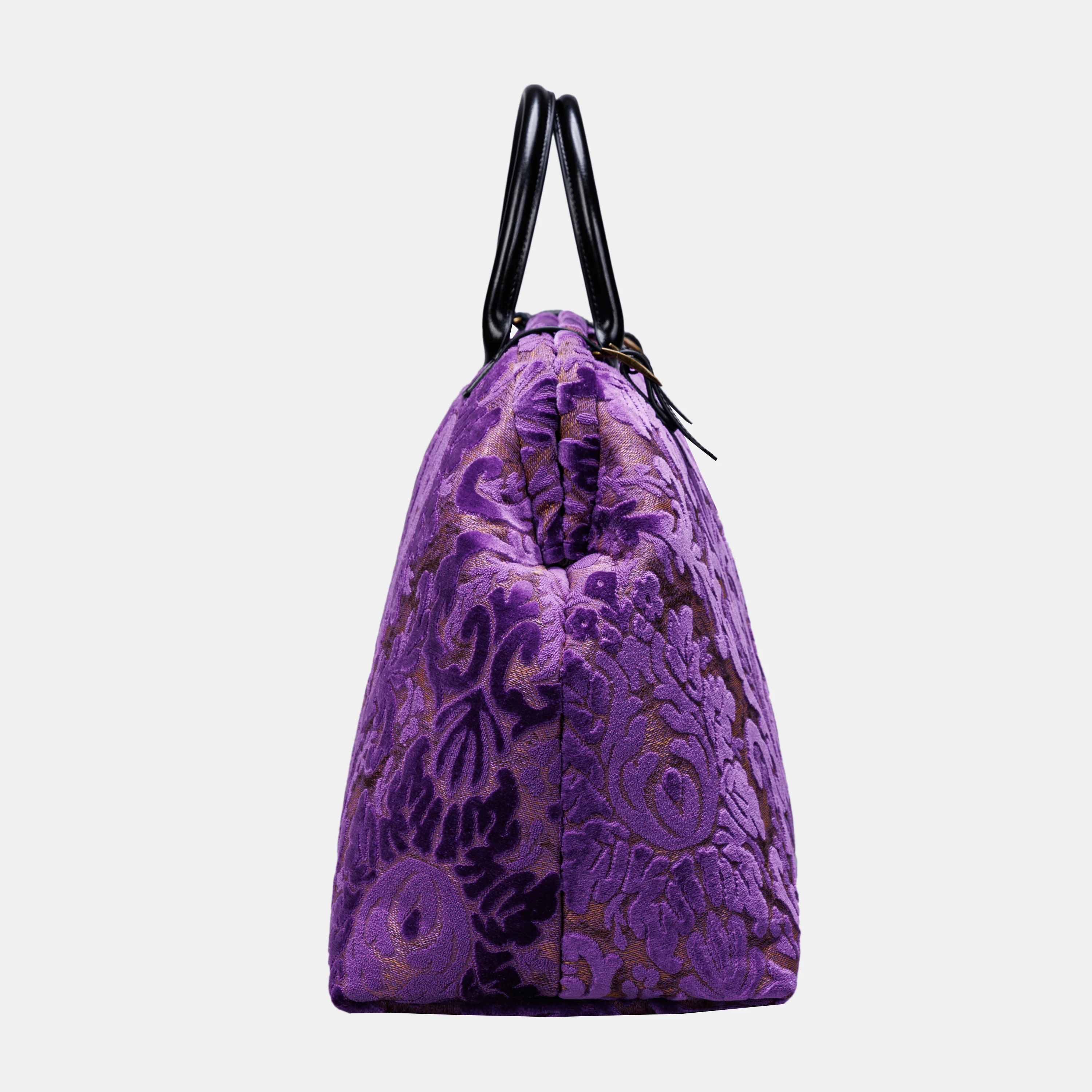 Burnout Velvet Purple Large Carpetbag - Image 4