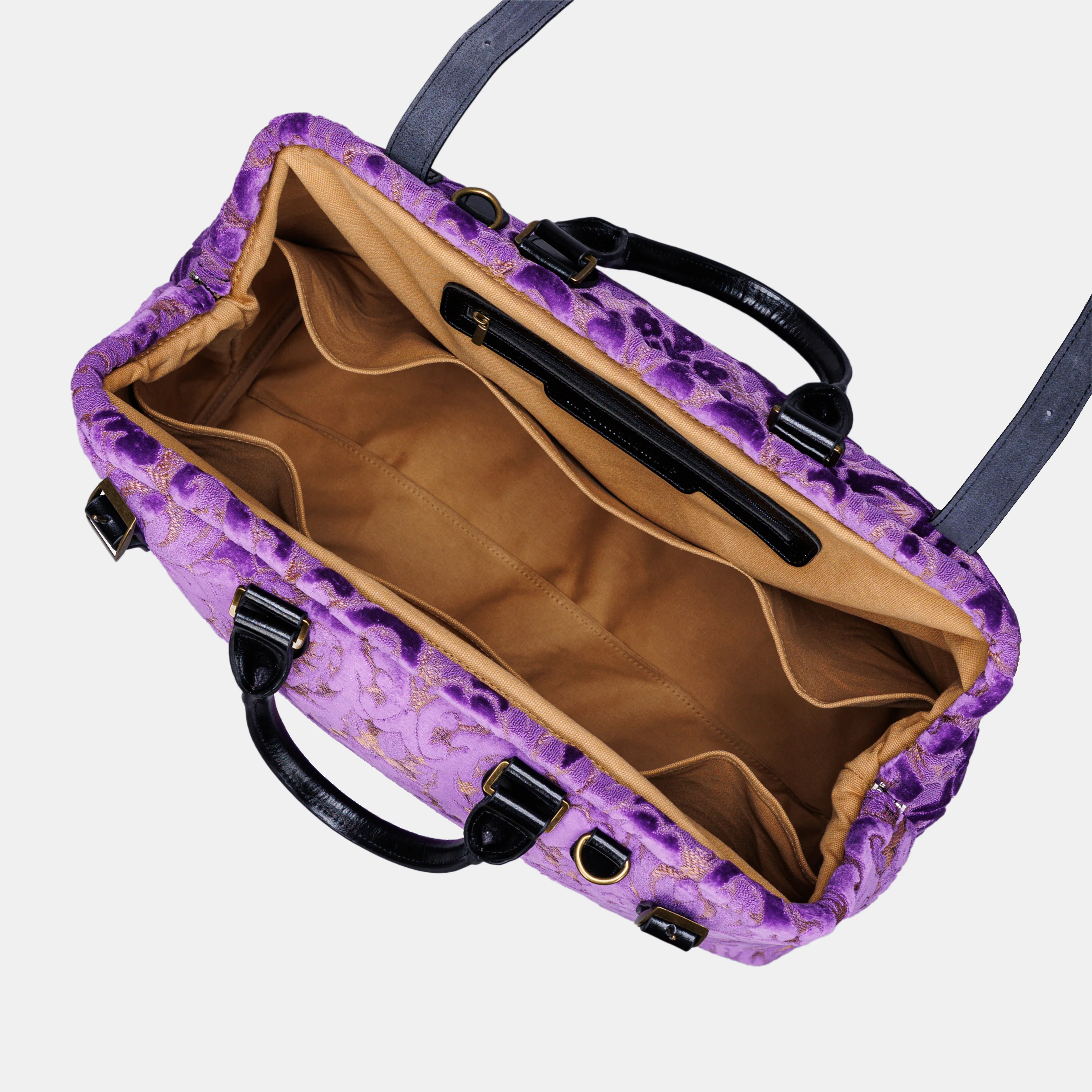 Burnout Velvet Purple Men's Carpetbag - Image 5