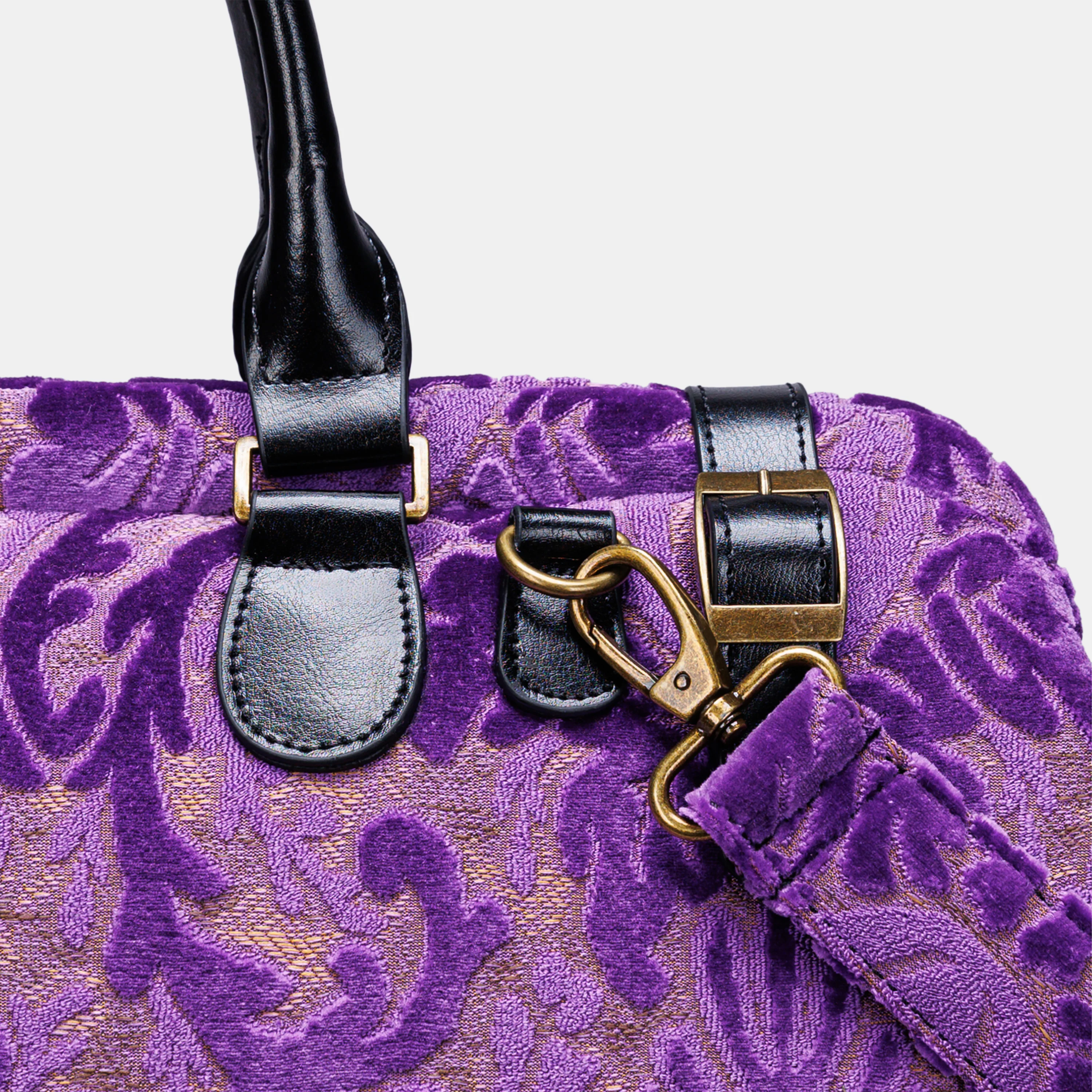 Burnout Velvet Purple Men's Carpetbag - Image 6