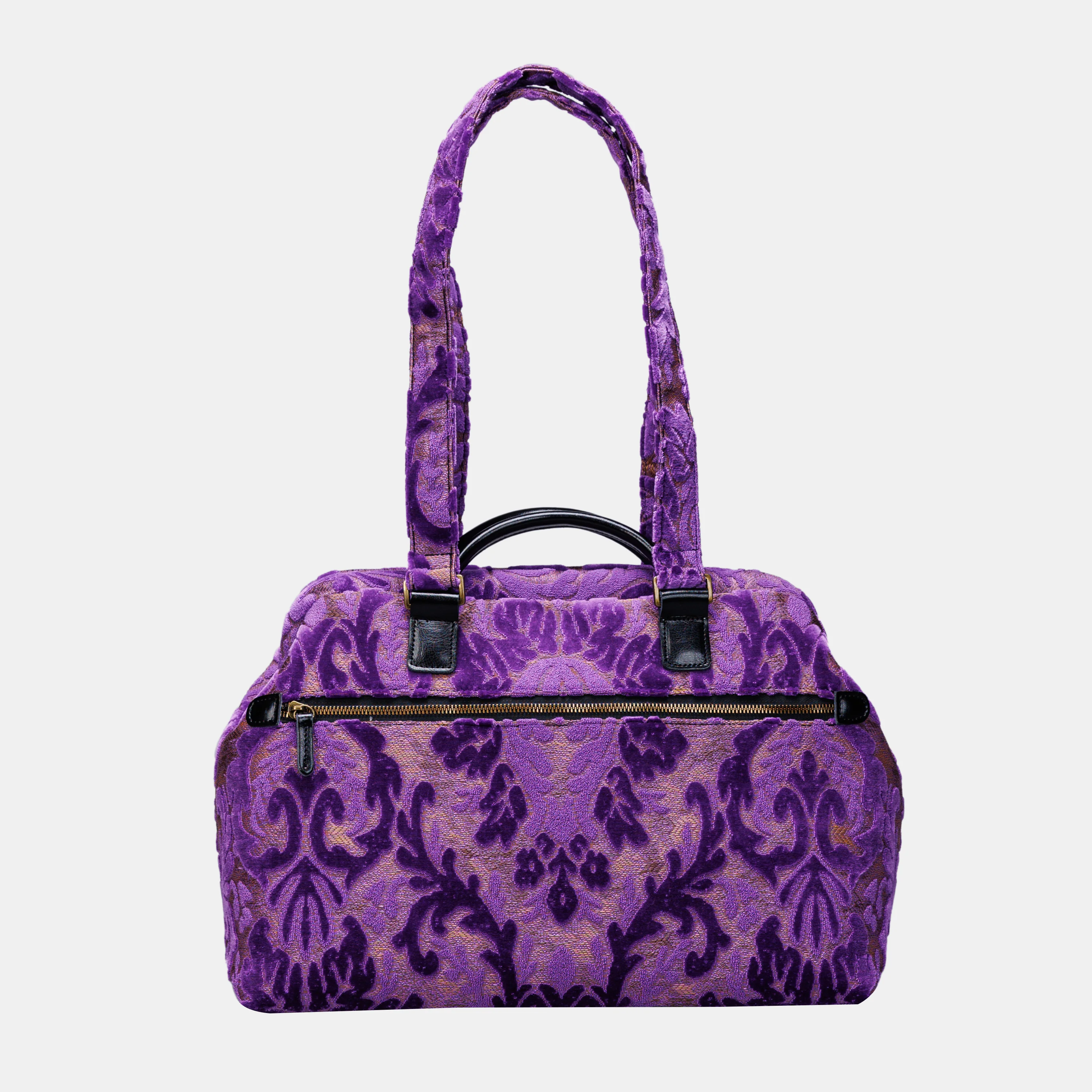 Burnout Velvet Purple Knitting Project Bag - Image 3