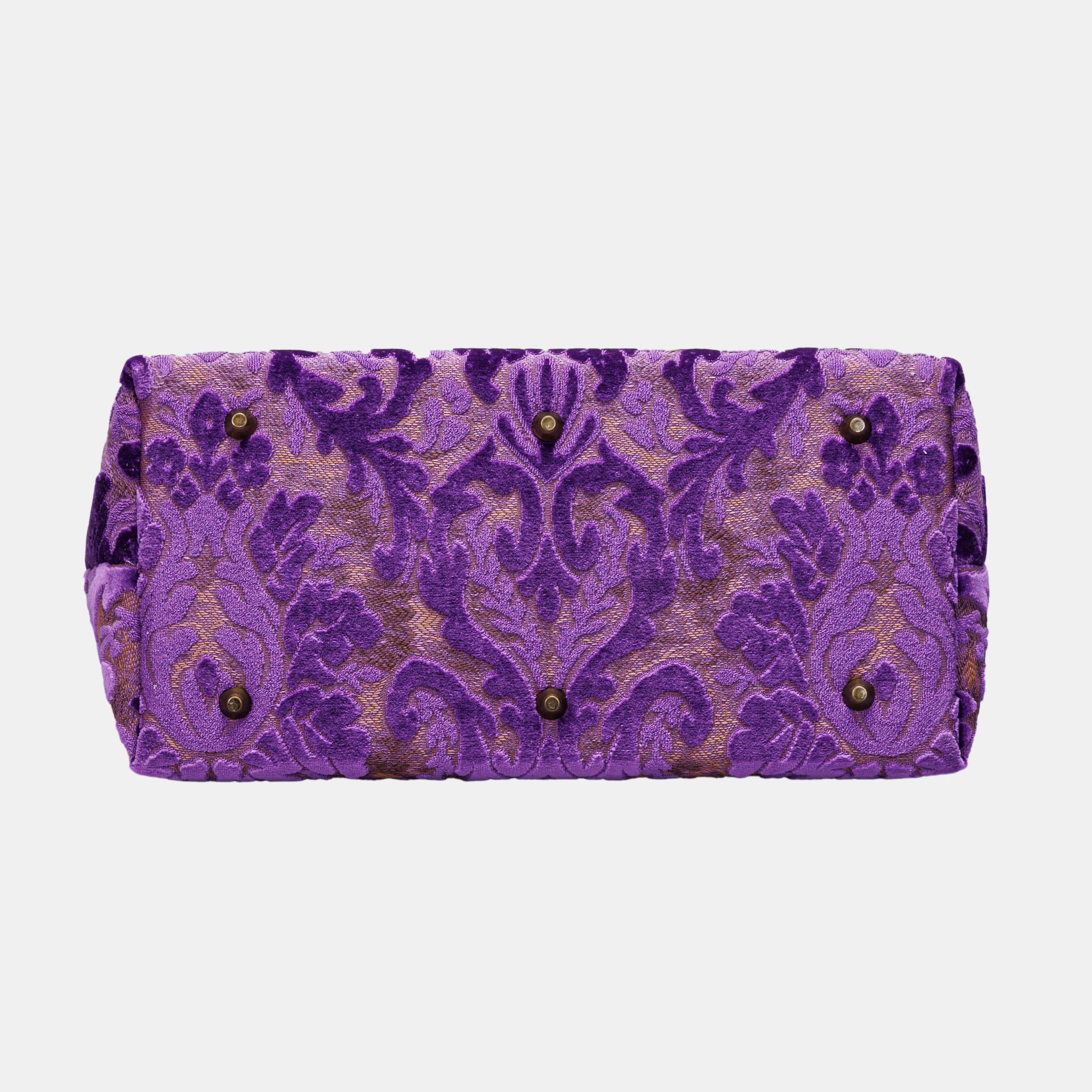 Burnout Velvet Purple Knitting Project Bag - Image 4