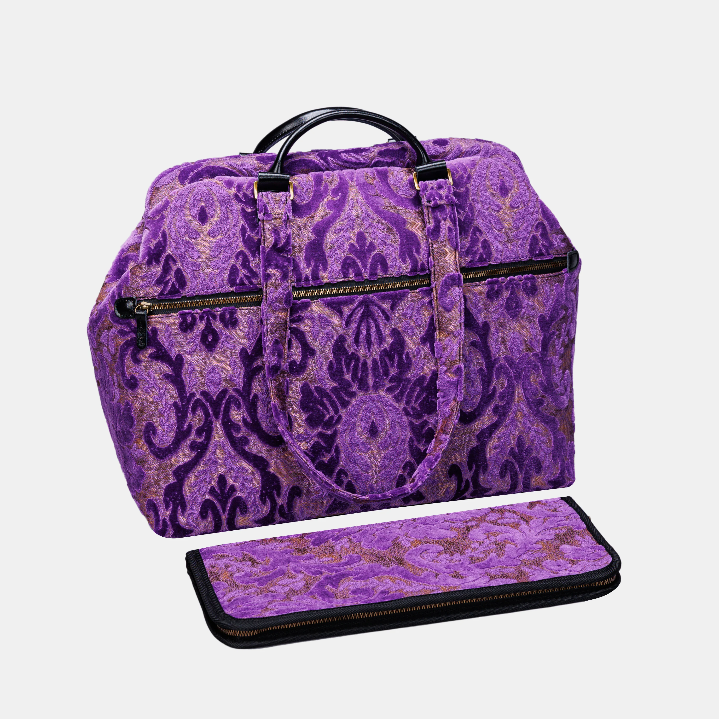Burnout Velvet Purple Knitting Project Bag - Image 5