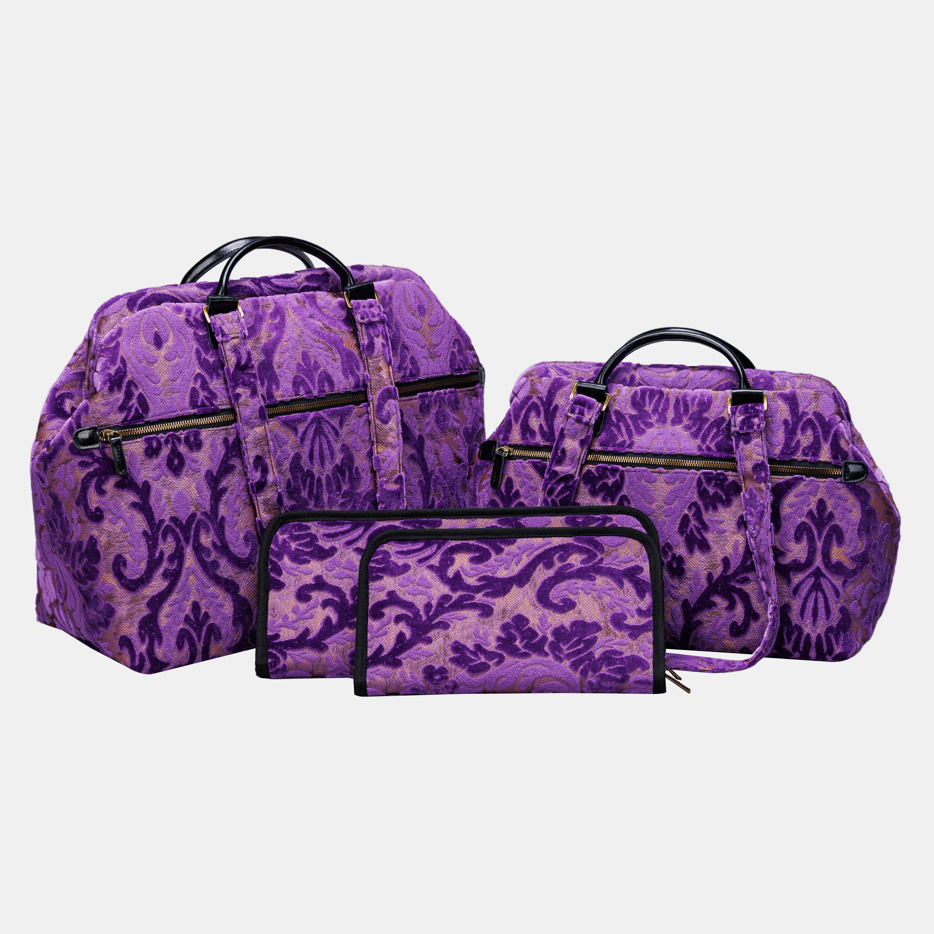 Burnout Velvet Purple Knitting Project Bag - Image 7