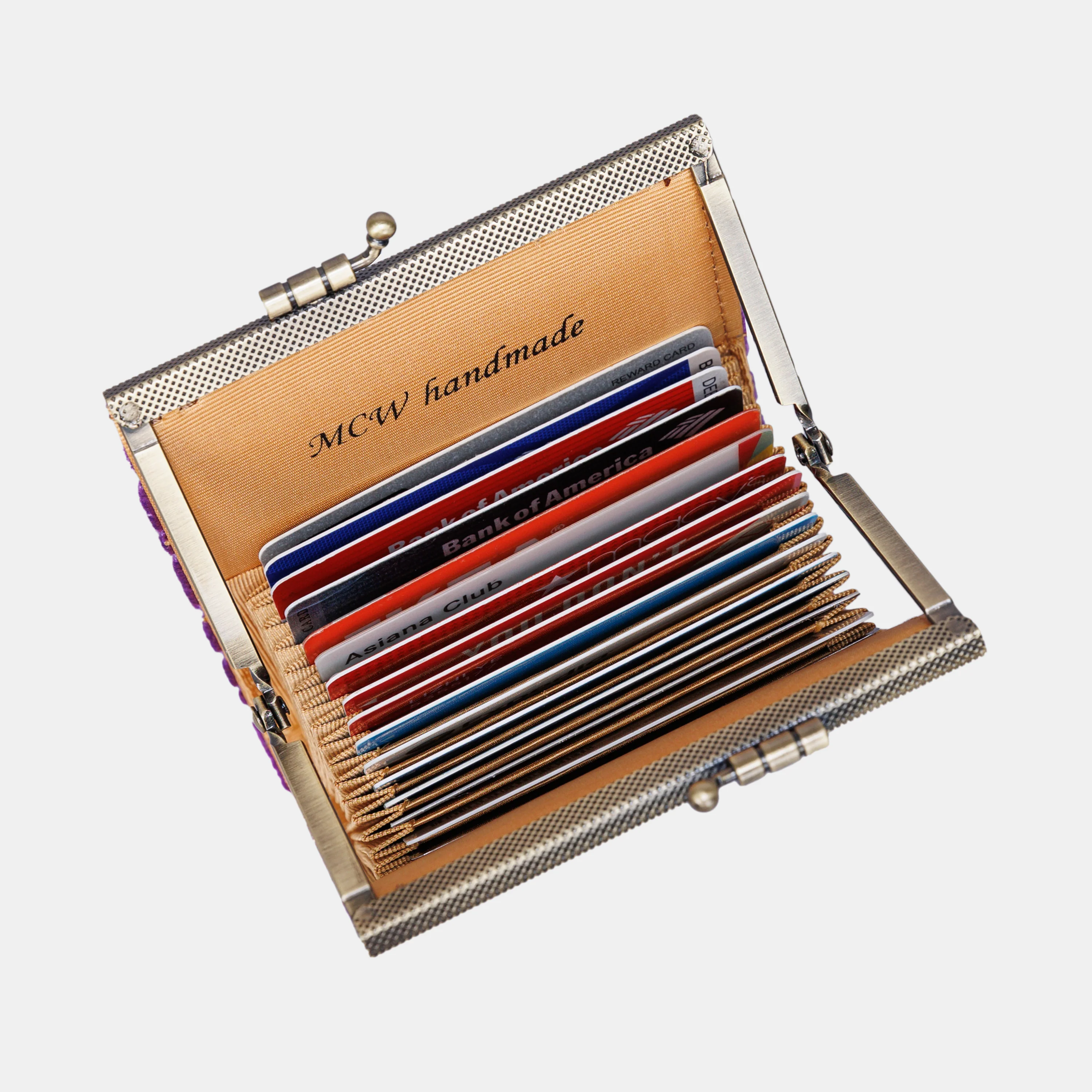 Burnout Velvet Purple Card Wallet - Image 4
