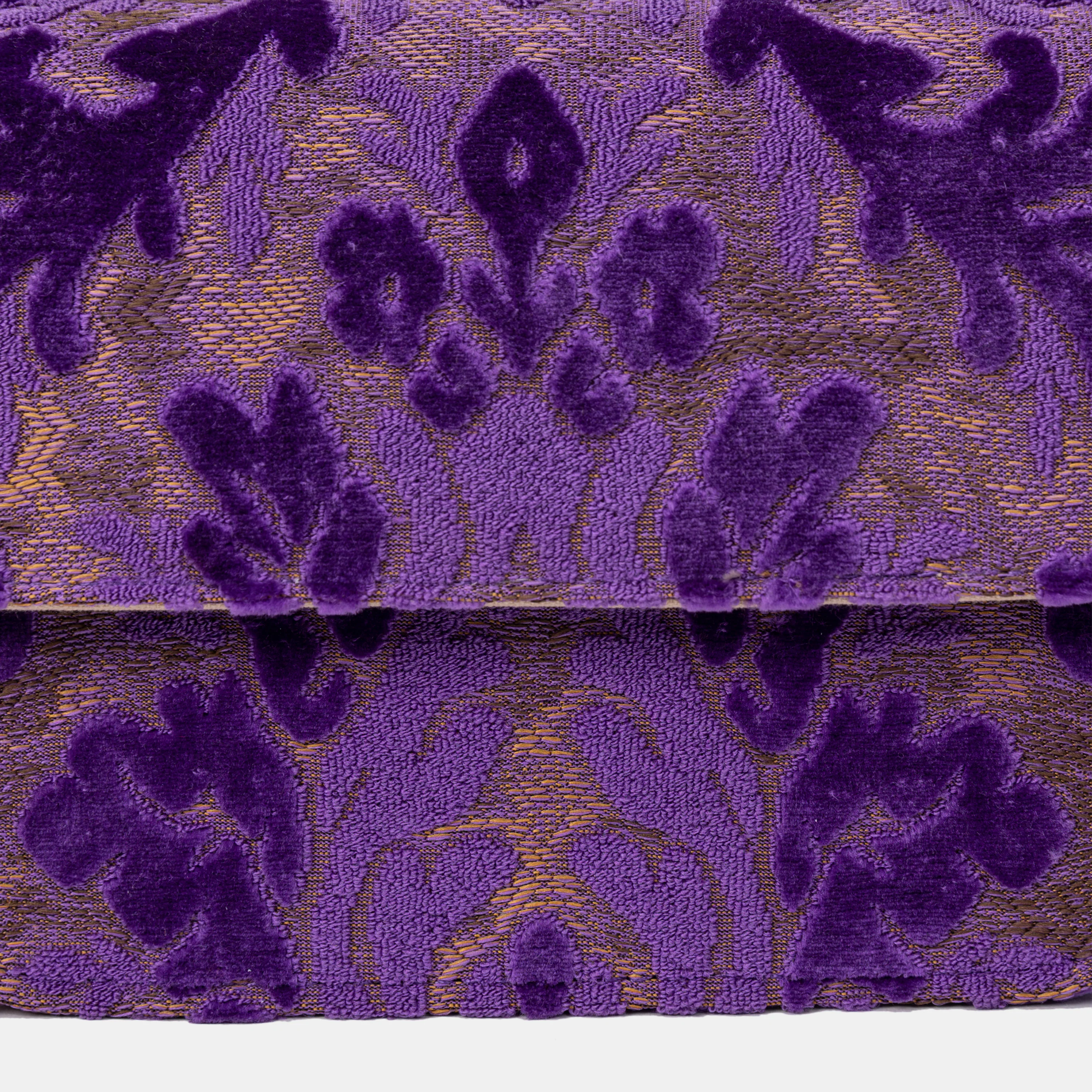 Burnout Velvet Purple Flap Crossbody Bag - Image 6