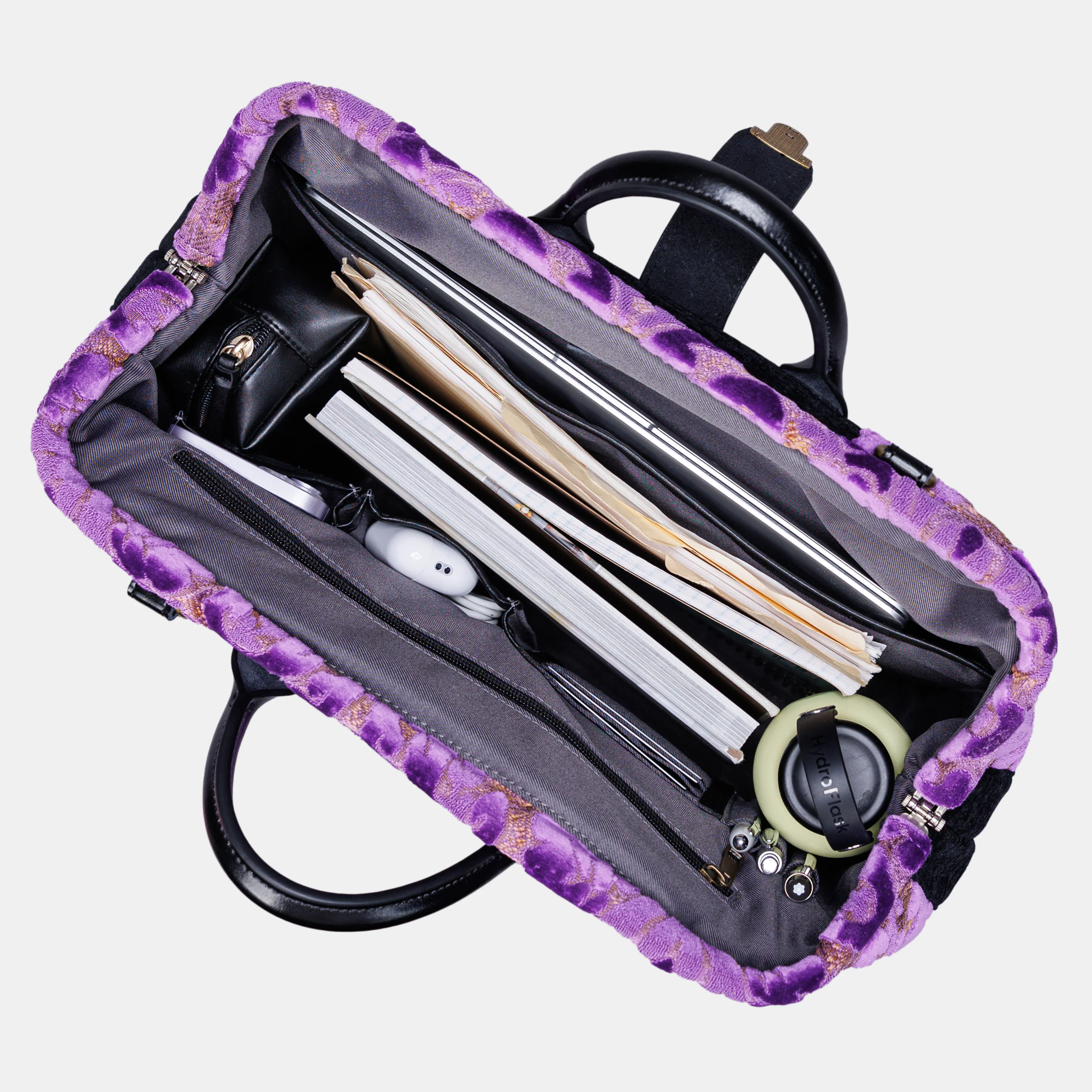 Burnout Velvet Purple Laptop Work Bag - Image 7