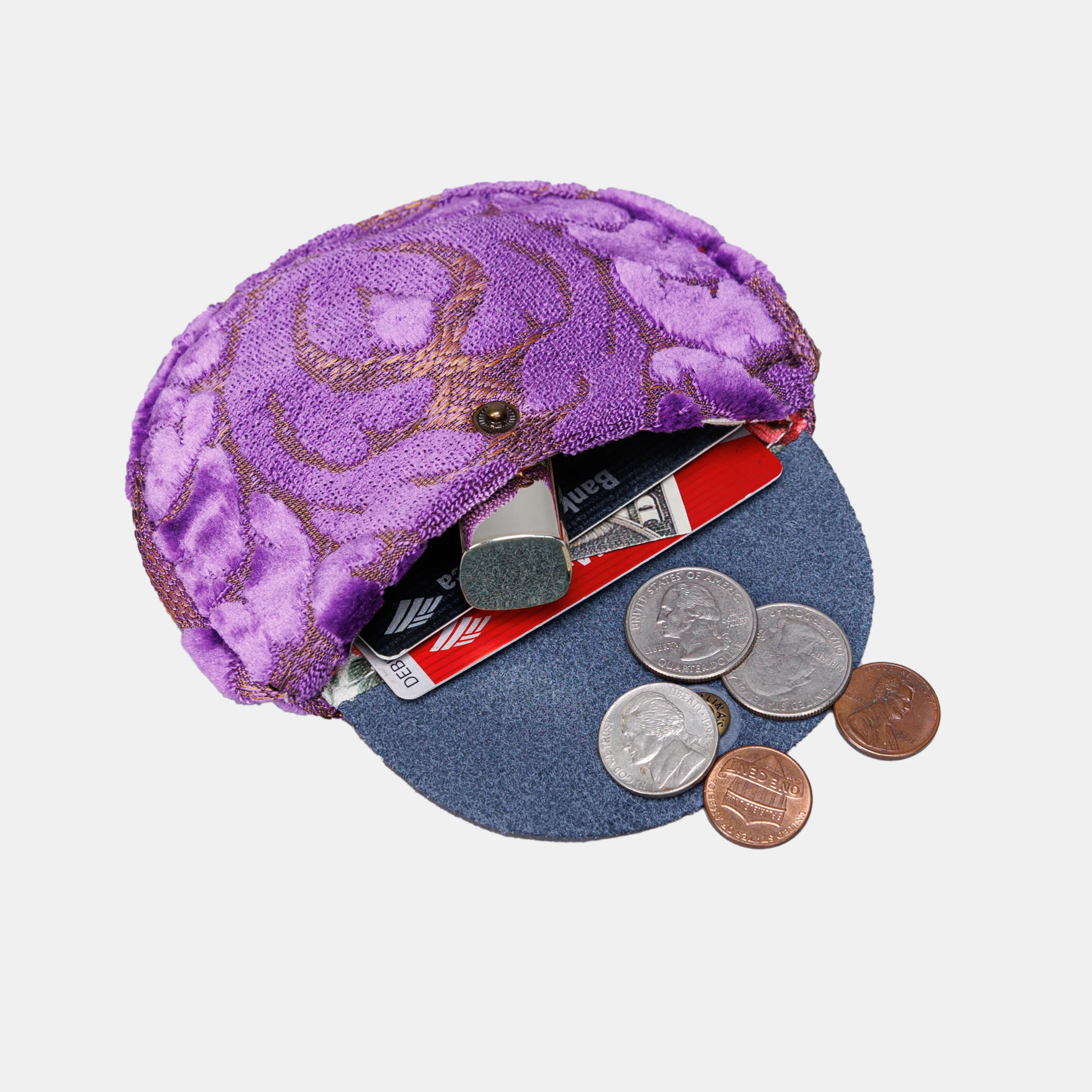 Burnout Velvet Purple Rosary Bag - Image 3