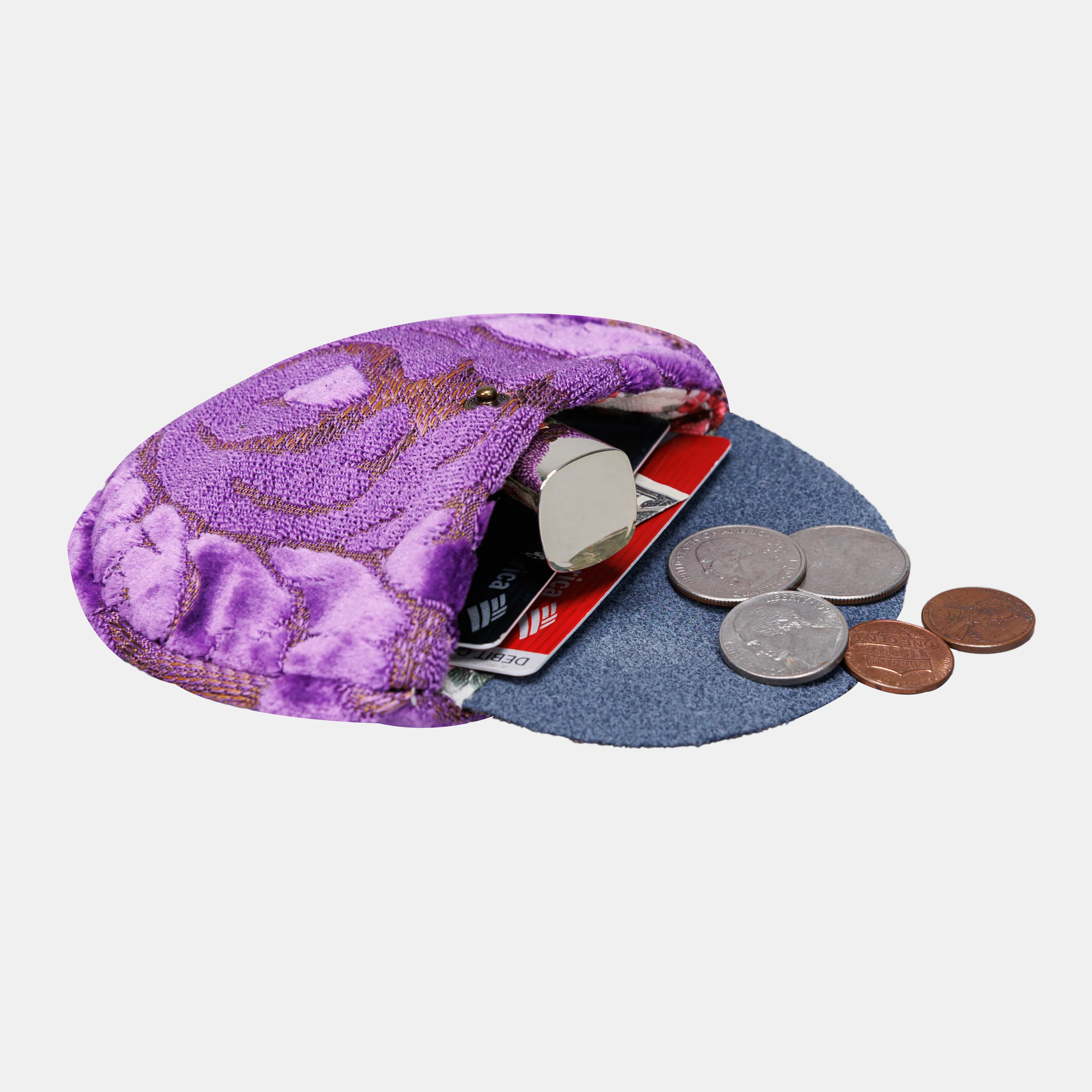Burnout Velvet Purple Rosary Bag - Image 5