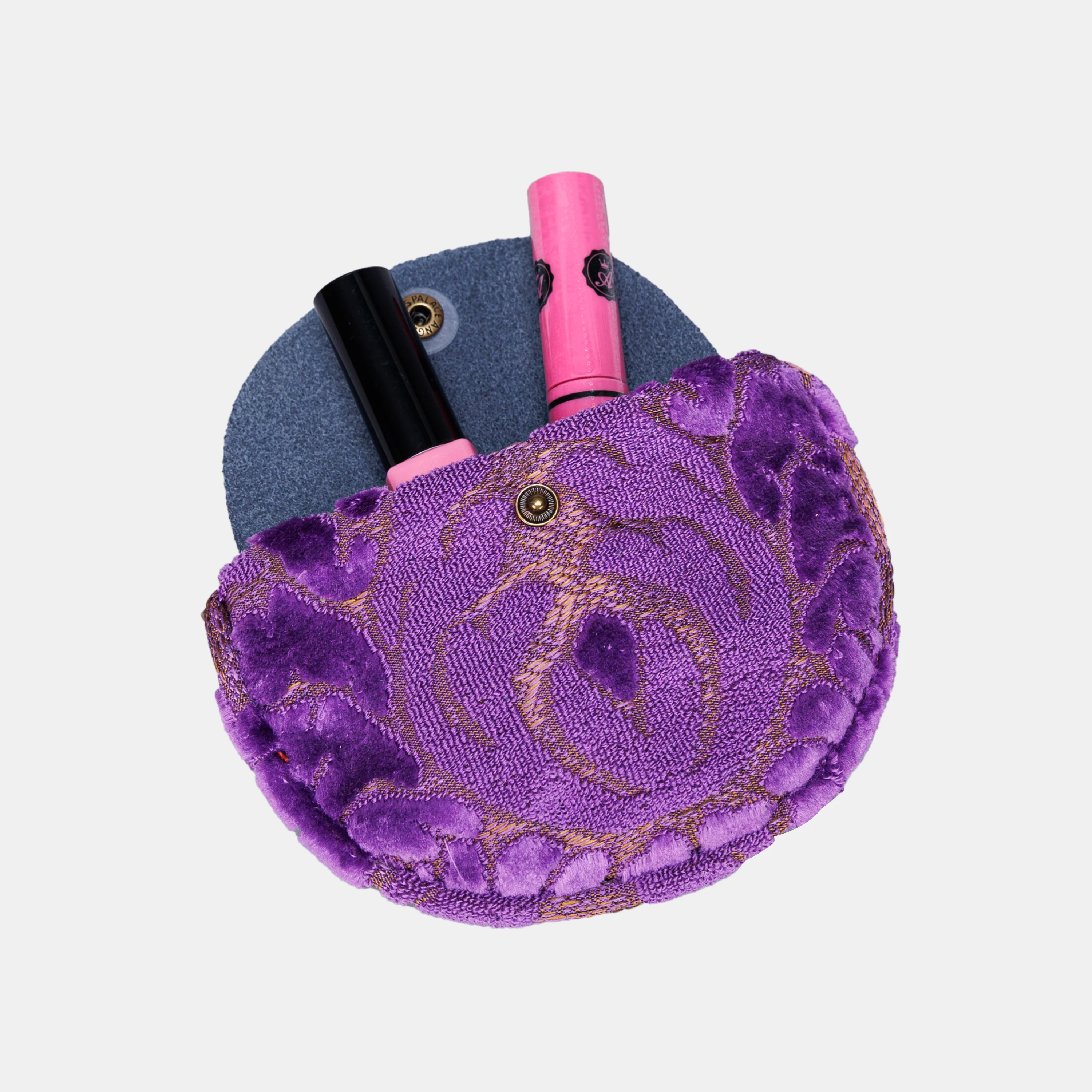 Burnout Velvet Purple Rosary Bag - Image 6