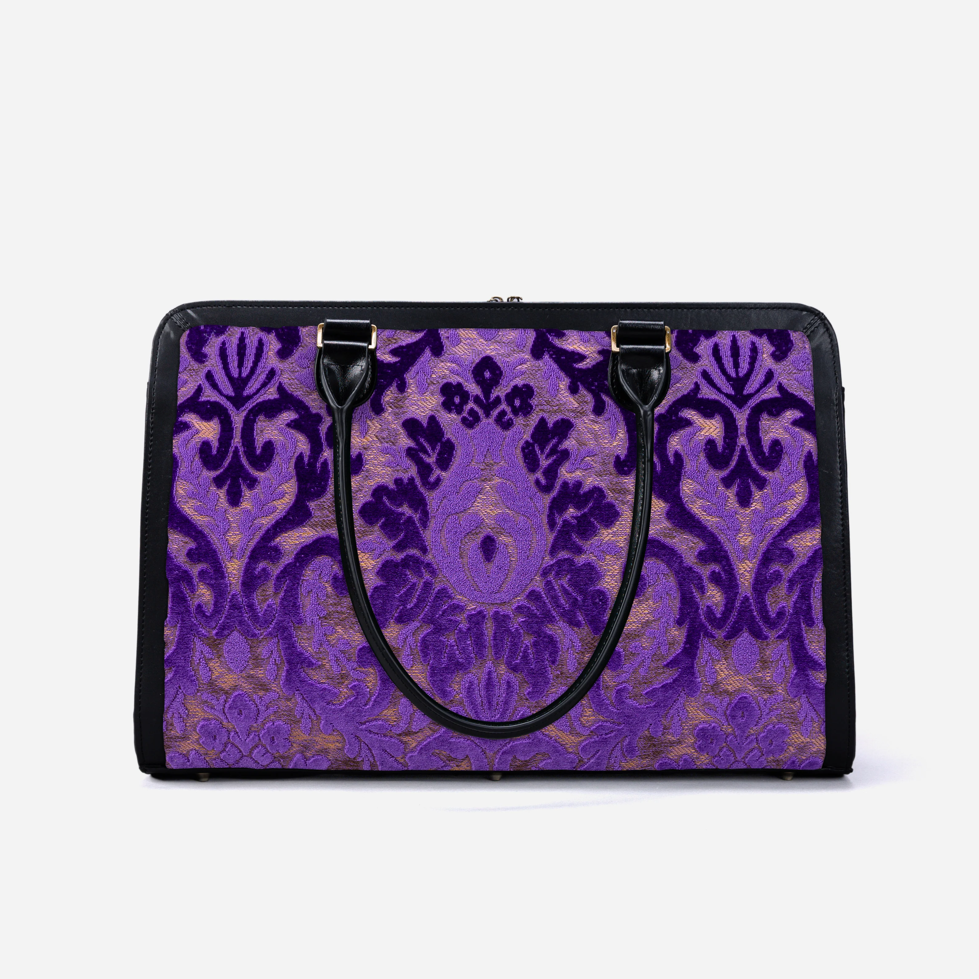 Burnout Velvet Purple Business Tote - Image 4
