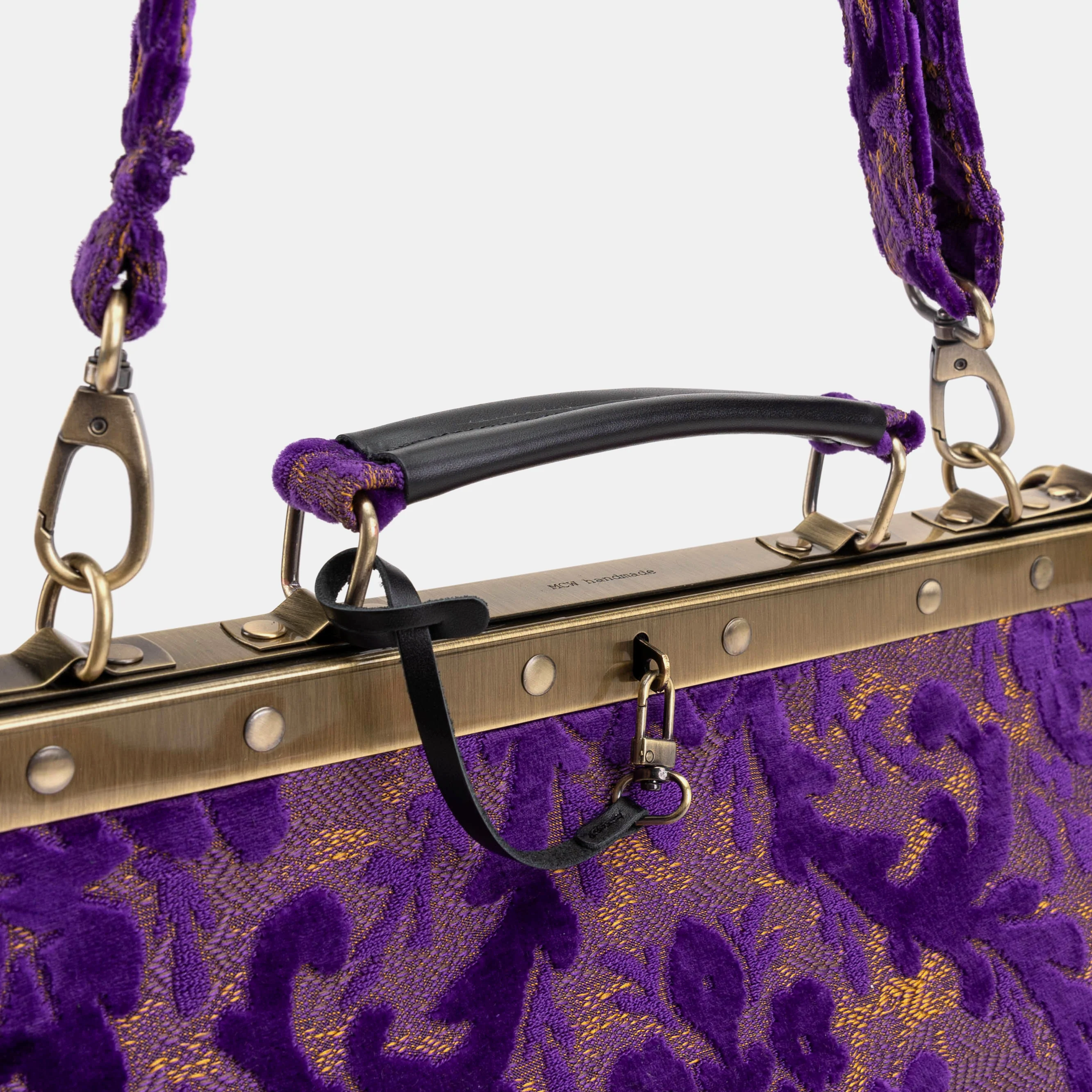 Burnout Velvet Purple Celine Carpet Gladstone Bag - Image 5